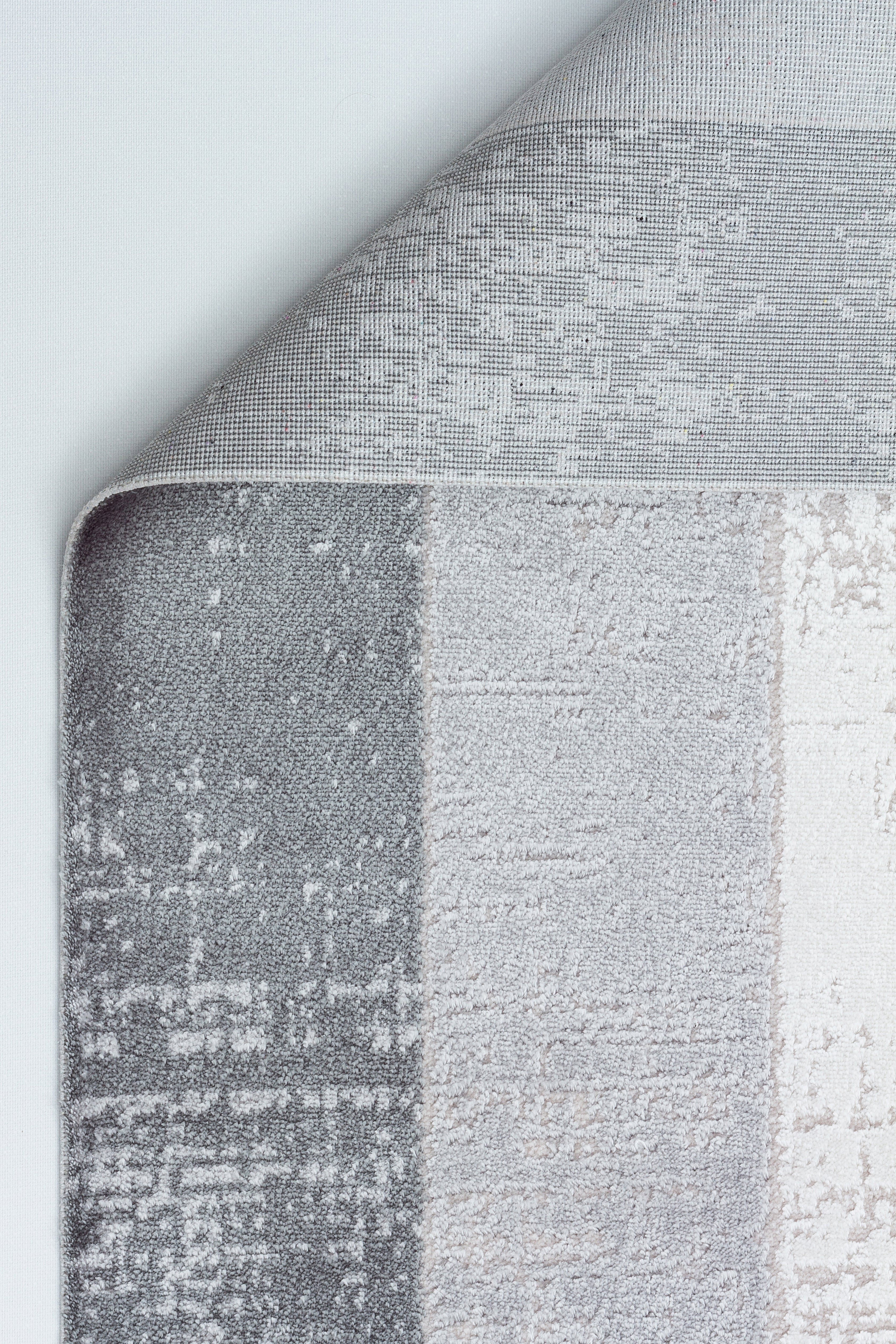 VERONA-51T-GRİ/KREM Yumuşak Sık Pamuk Dokuma Taban Salon Koridor Mutfak Halısı