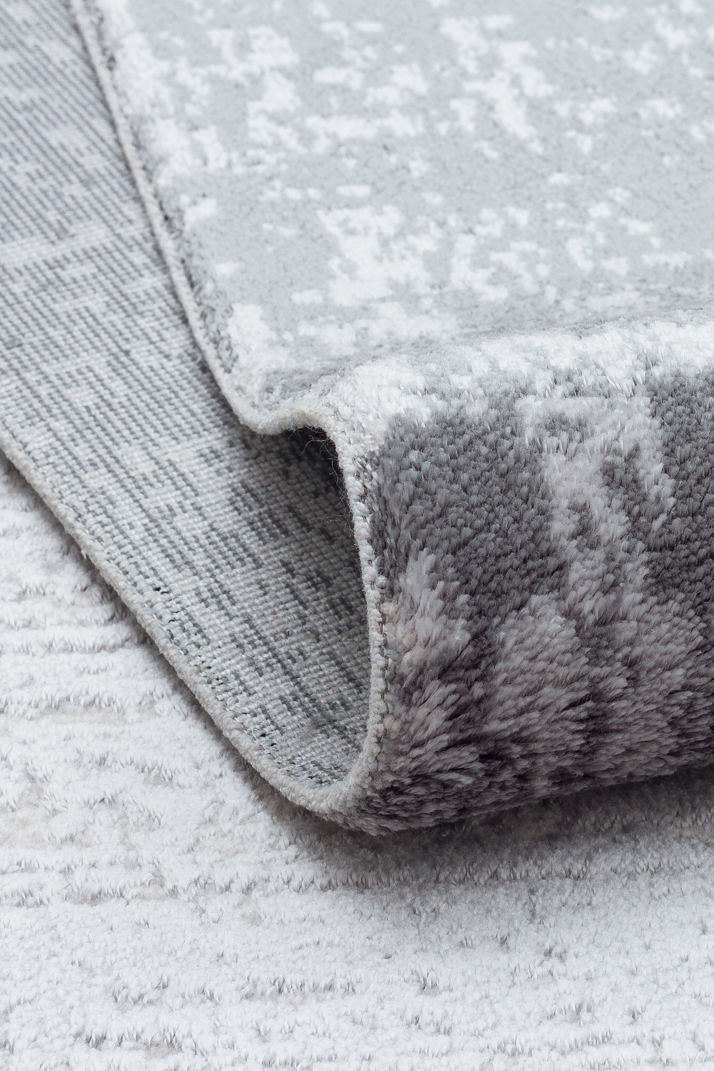 VERONA-51T-GRİ/KREM Yumuşak Sık Pamuk Dokuma Taban Salon Koridor Mutfak Halısı