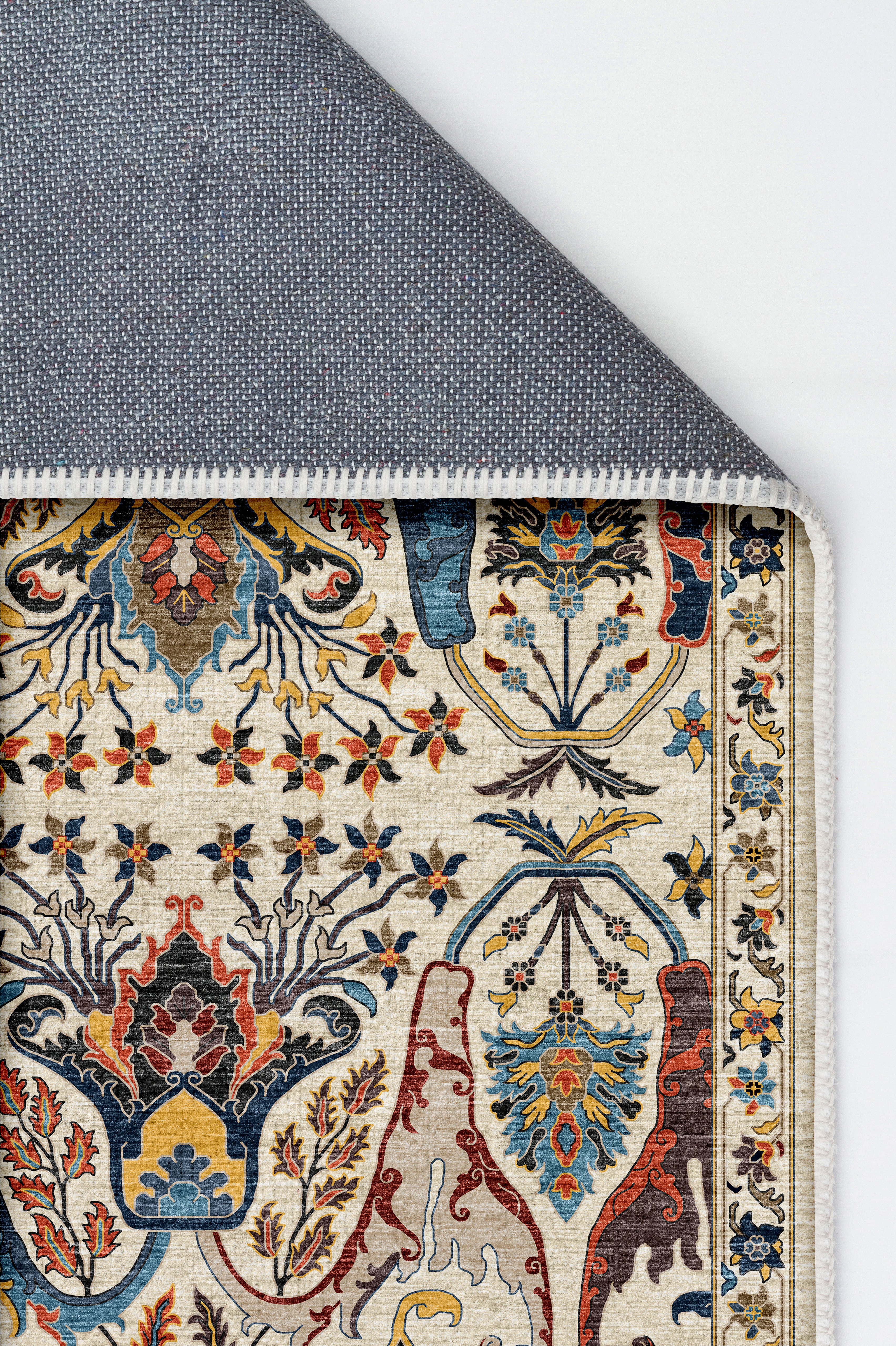 Arte VN004-1 Vintage Klasik Çiçek Figürlü Dekoratif Şönil Halı