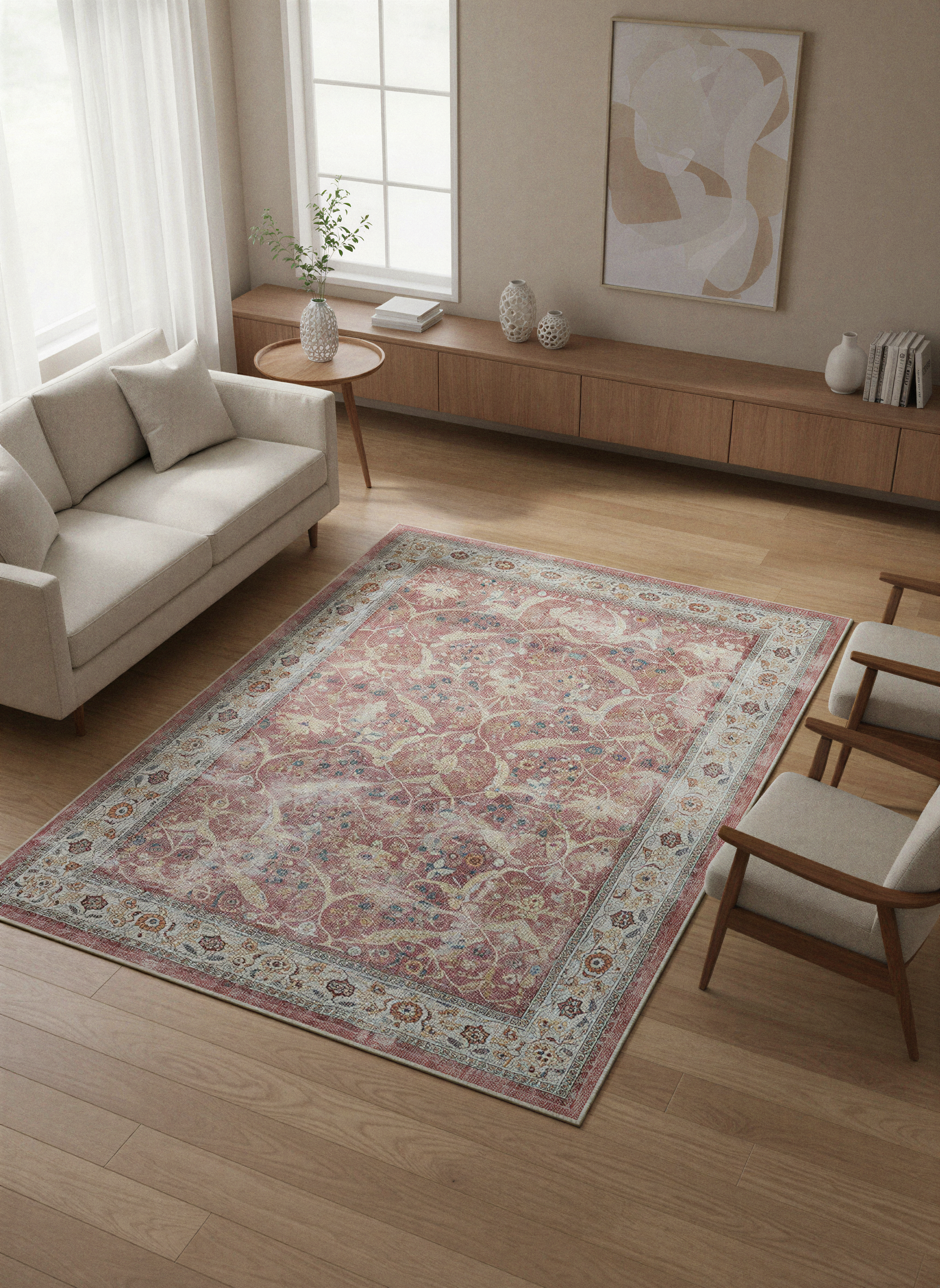 Arte VN007 Vintage Klasik Desenli Dekoratif Şönil Halı