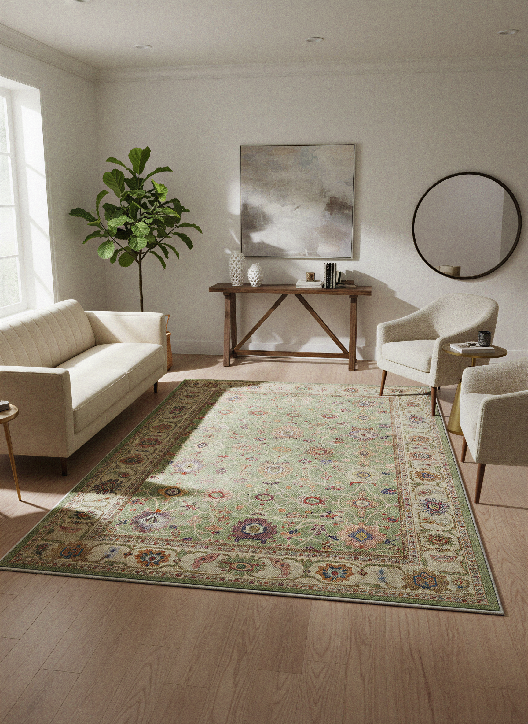 Arte VN009 Vintage Klasik Desenli Dekoratif Şönil Halı