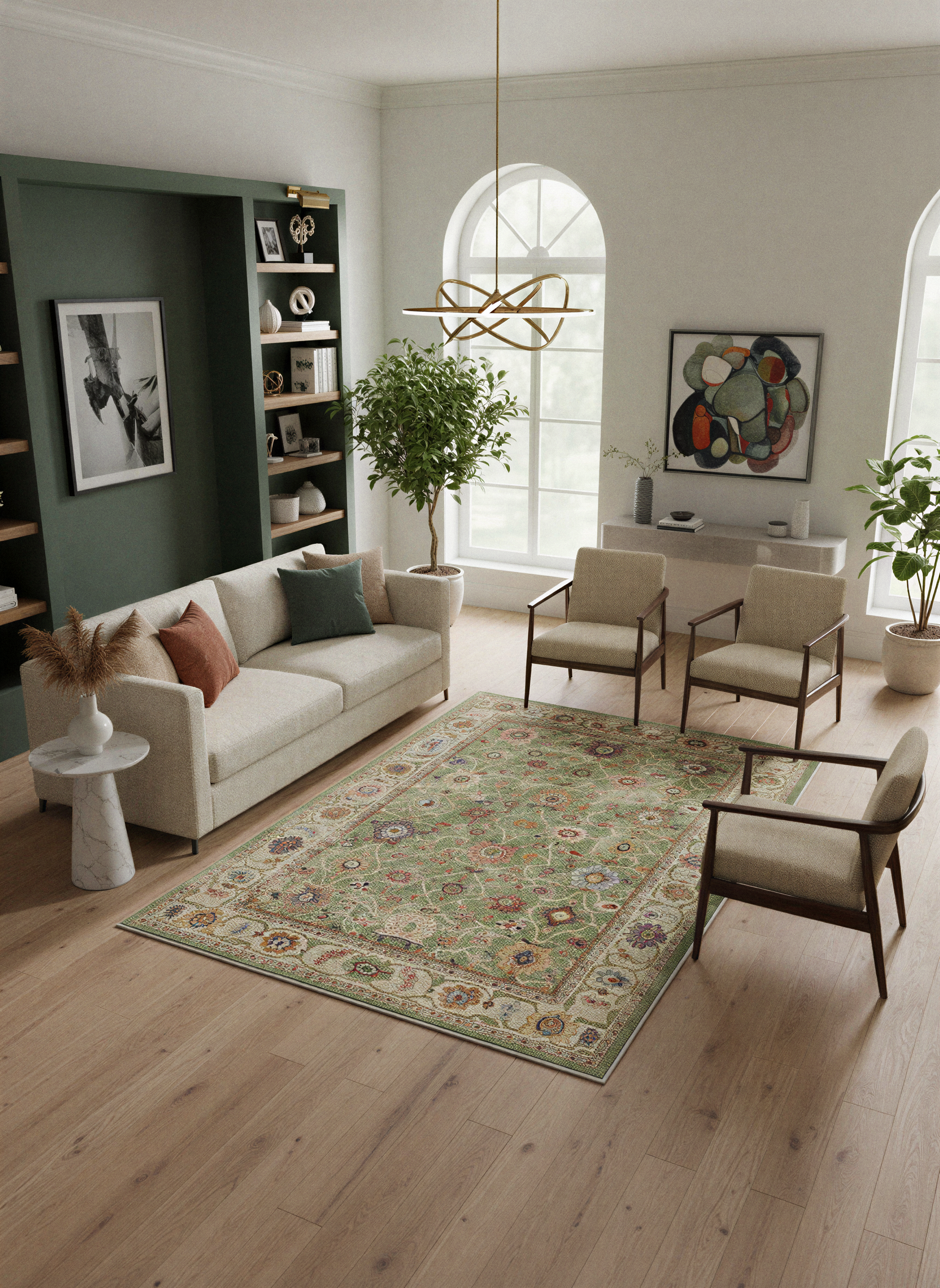 Arte VN009 Vintage Klasik Desenli Dekoratif Şönil Halı