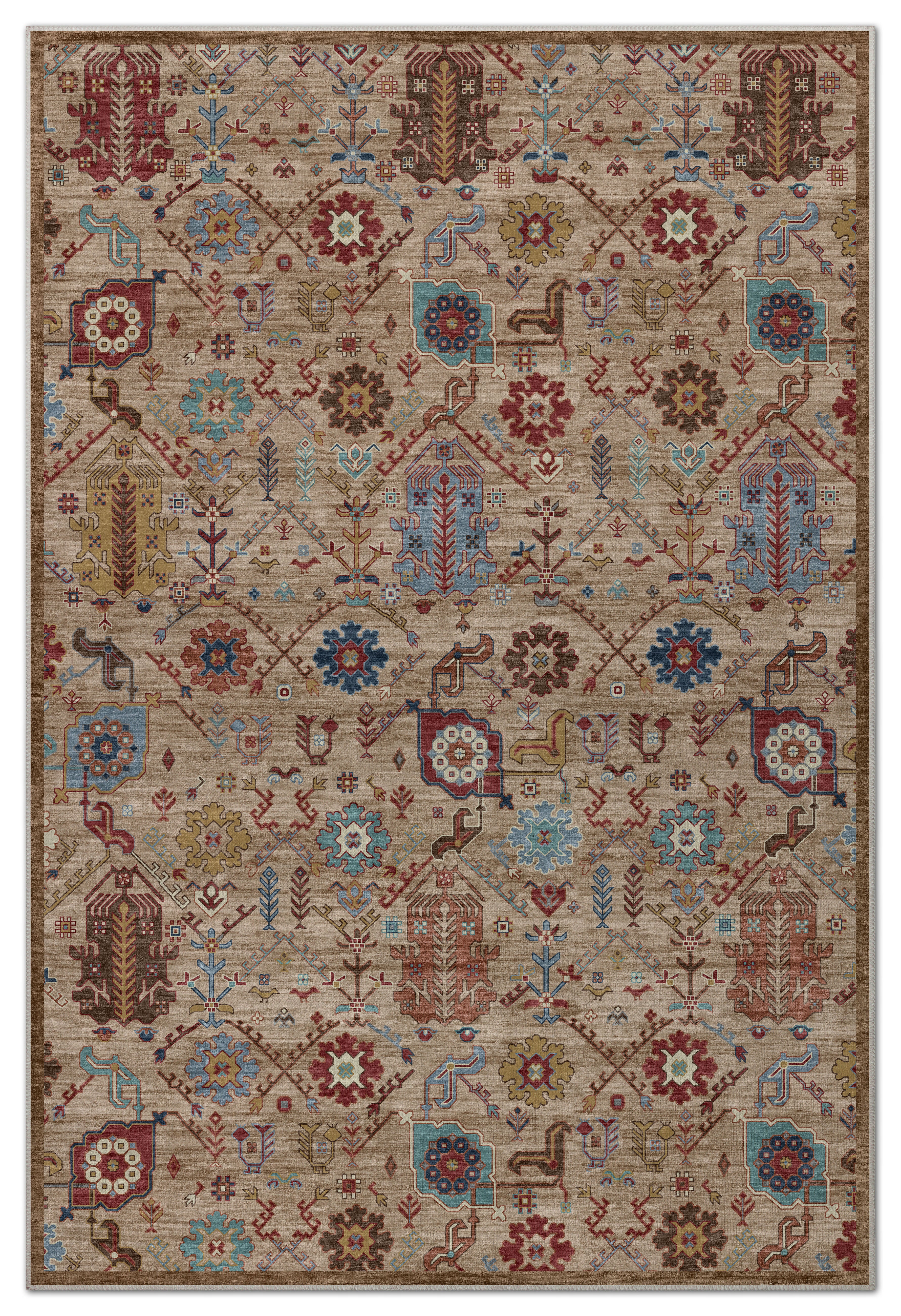 Arte VN010-2 Vintage Klasik Desenli Dekoratif Şönil Halı