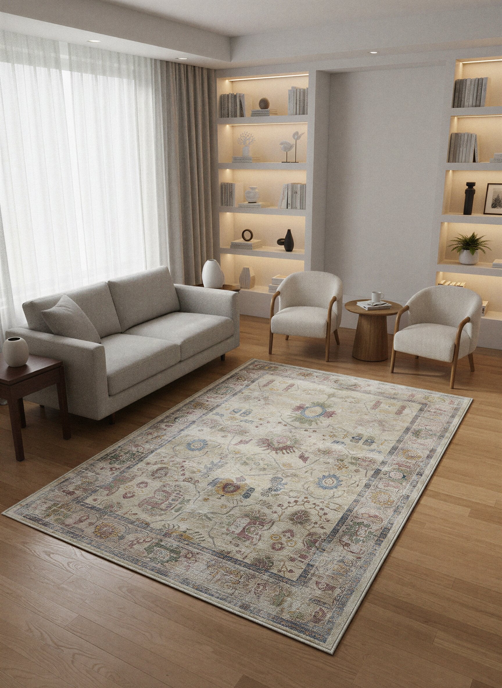 Arte VN011 Vintage Klasik Desenli Dekoratif Şönil Halı