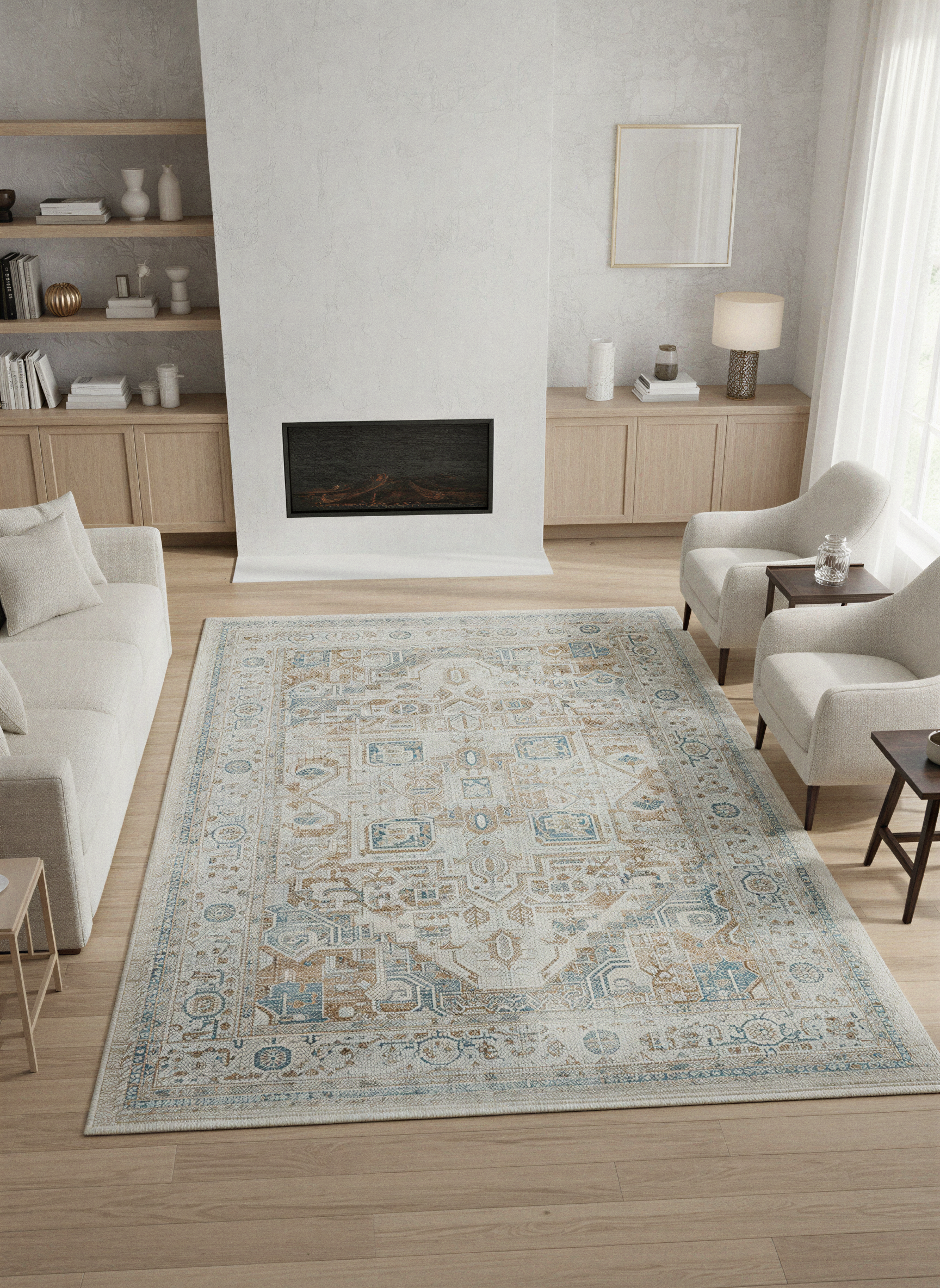 Arte VN026 Vintage Klasik Desenli Dekoratif Şönil Halı