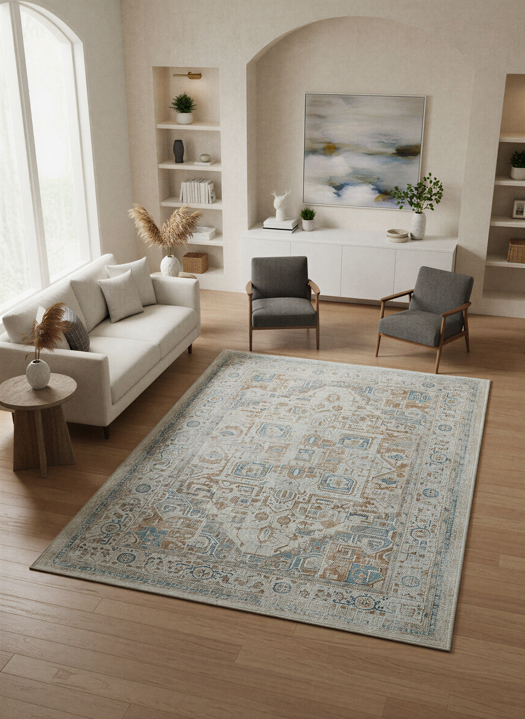 Arte VN026 Vintage Klasik Desenli Dekoratif Şönil Halı