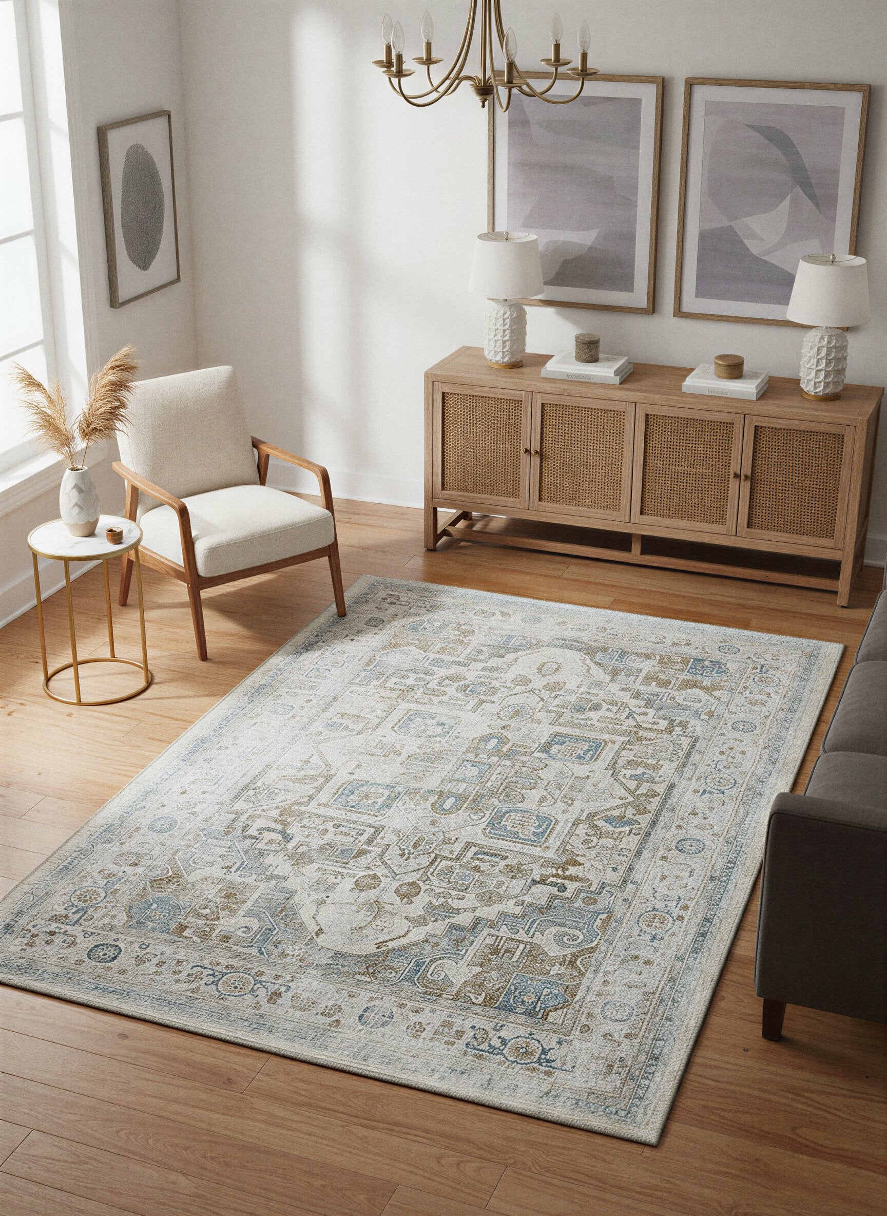 Arte VN033-1 Vintage Klasik Desenli Dekoratif Şönil Halı