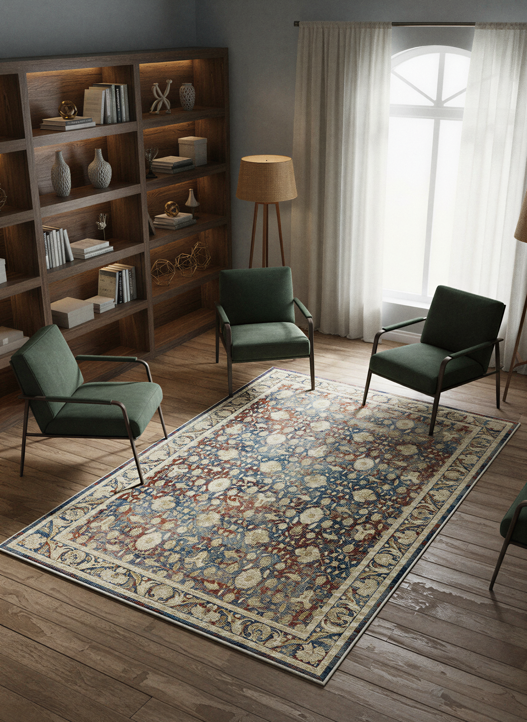 Arte VN036 Vintage Klasik Desenli Dekoratif Şönil Halı