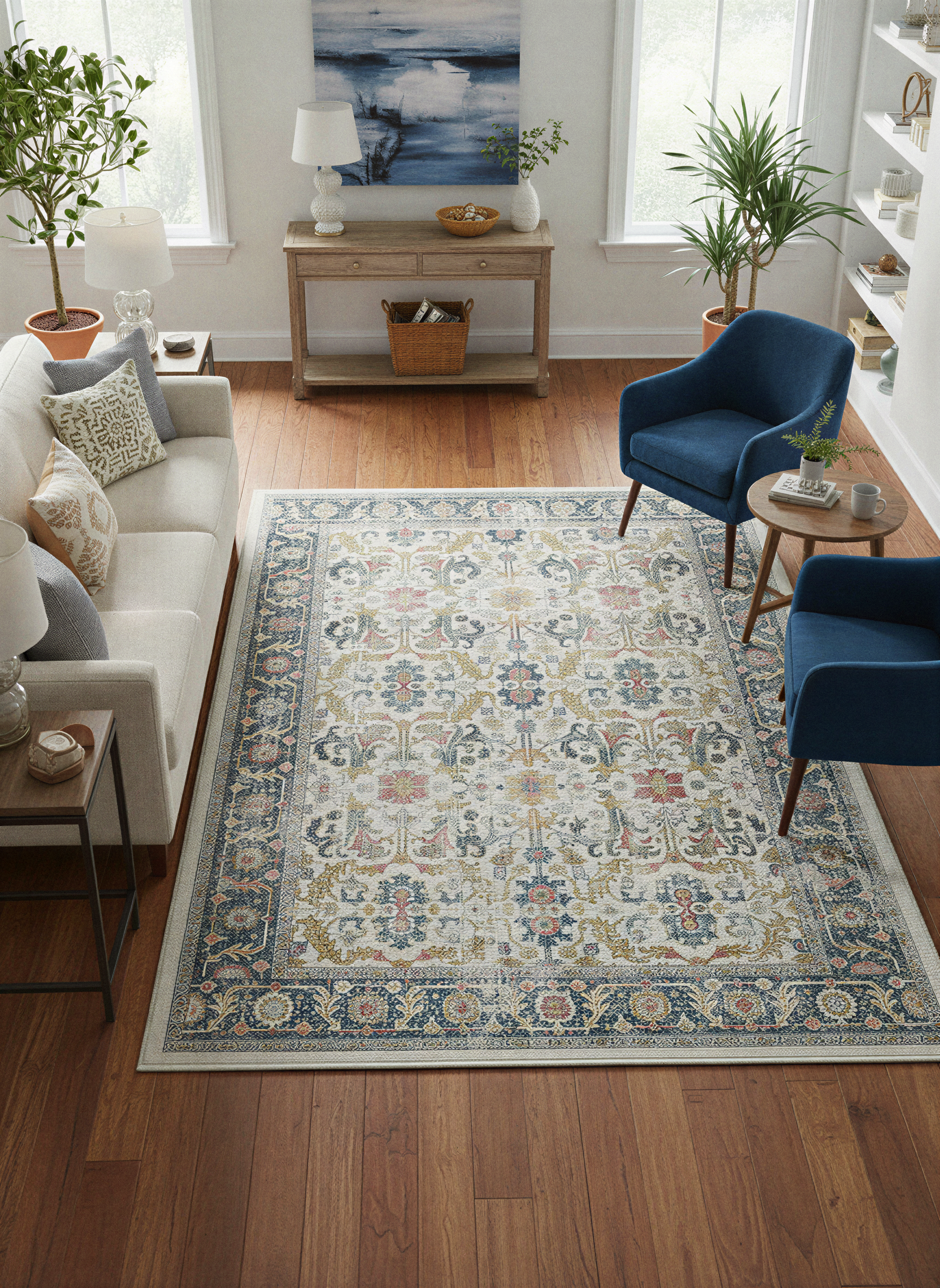 Arte VN037 Vintage Klasik Desenli Dekoratif Şönil Halı