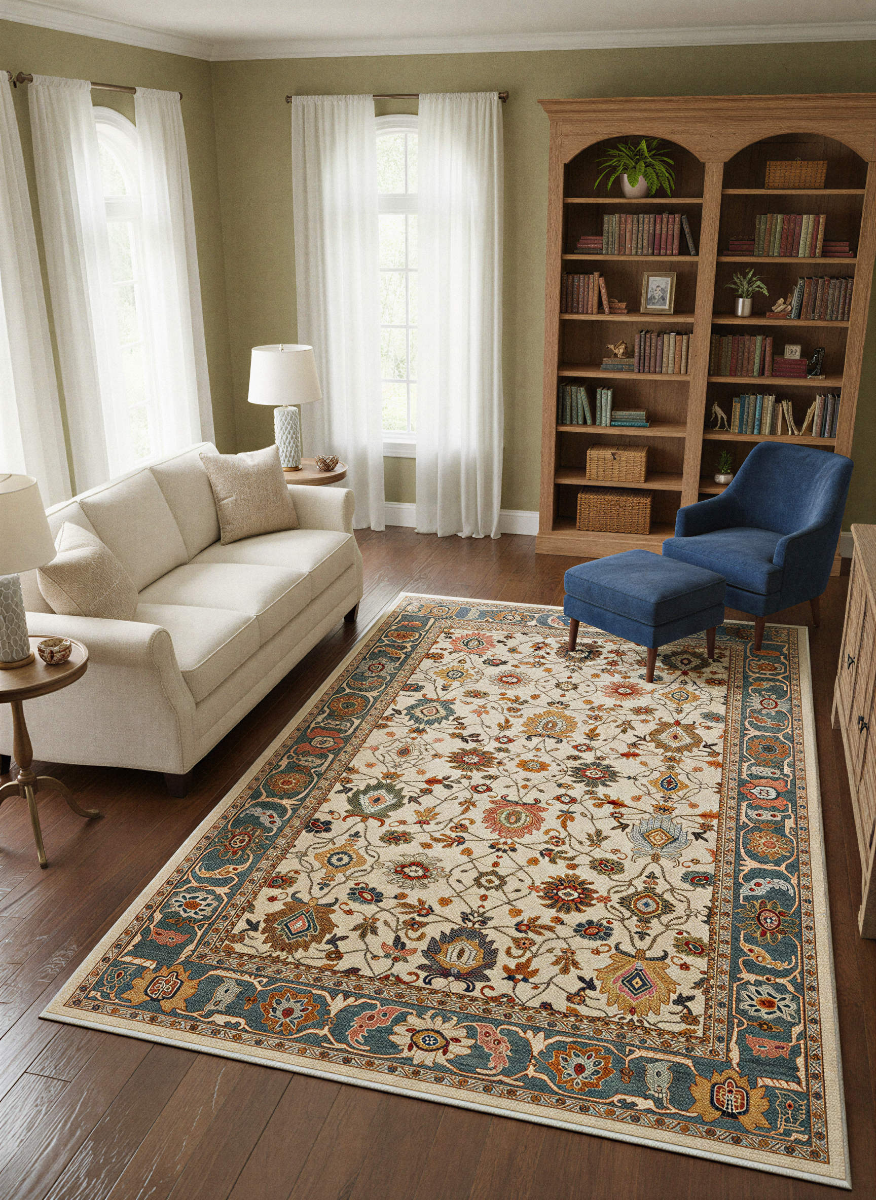 Arte VN038 Vintage Klasik Desenli Dekoratif Şönil Halı