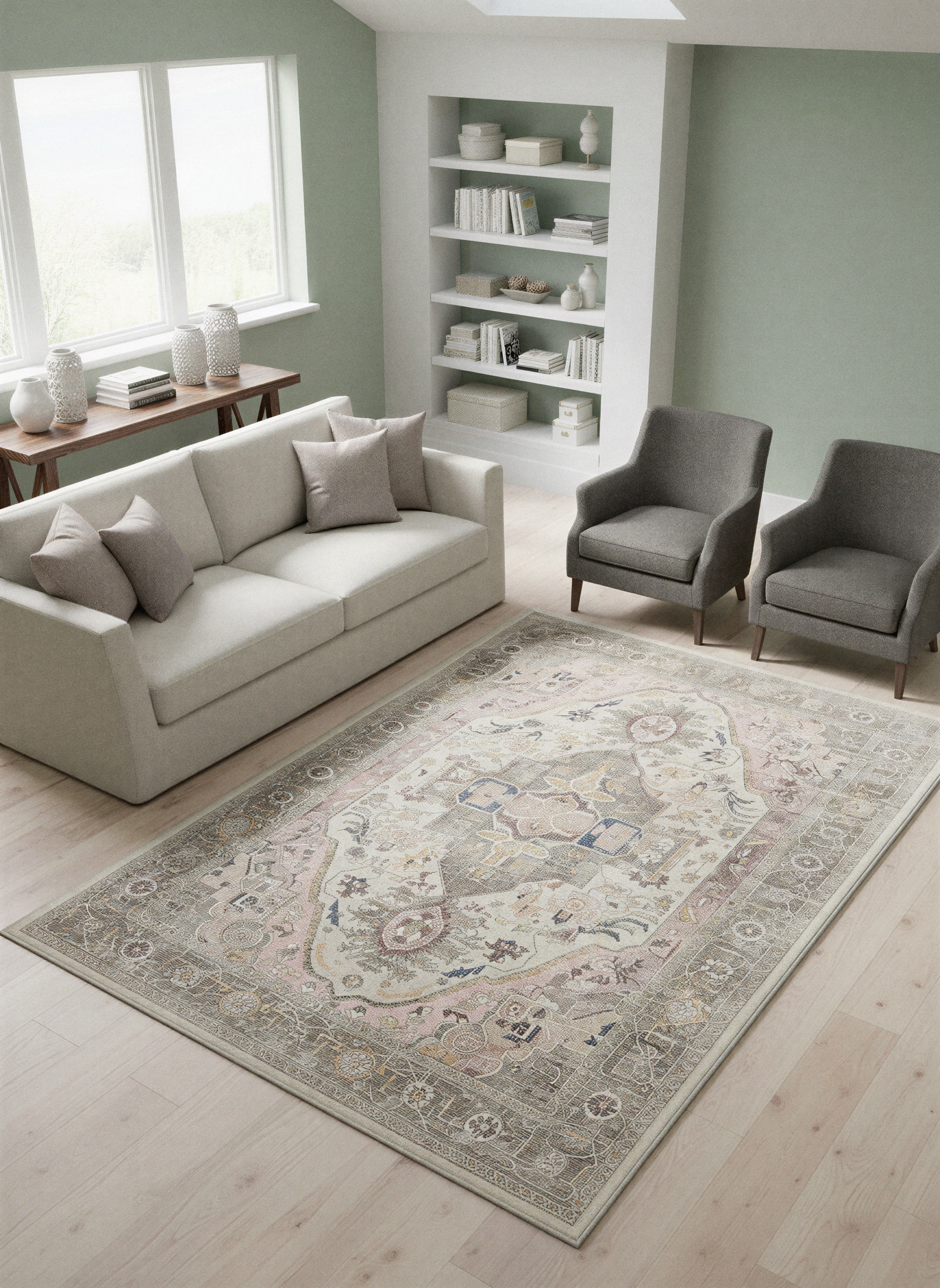 Arte VN040-1 Vintage Klasik Desenli Dekoratif Şönil Halı