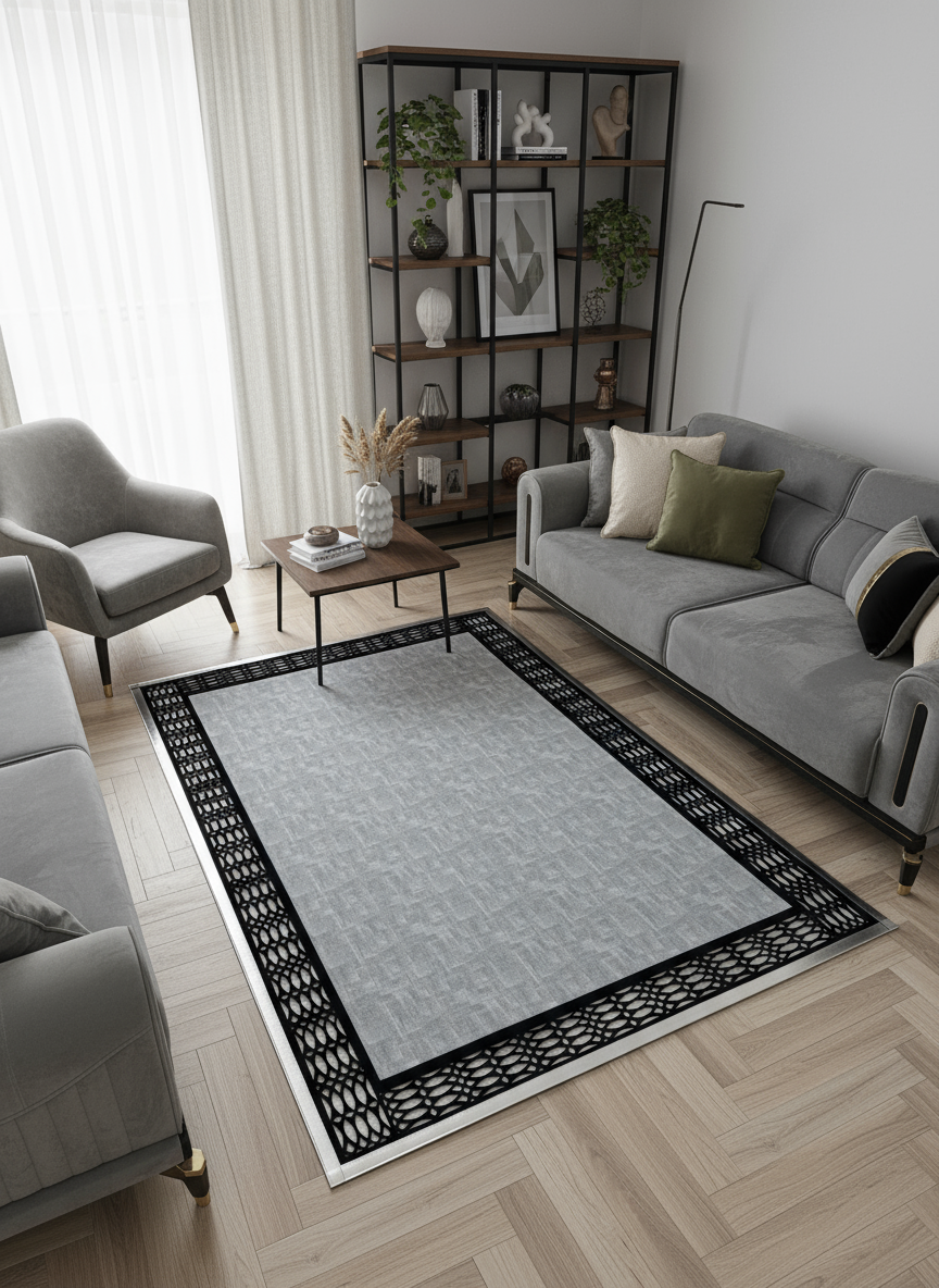 Royal Serisi Ayışığı - El İşçiliği ile Üretilmiş Varaklı Deri Dekoratif Halı