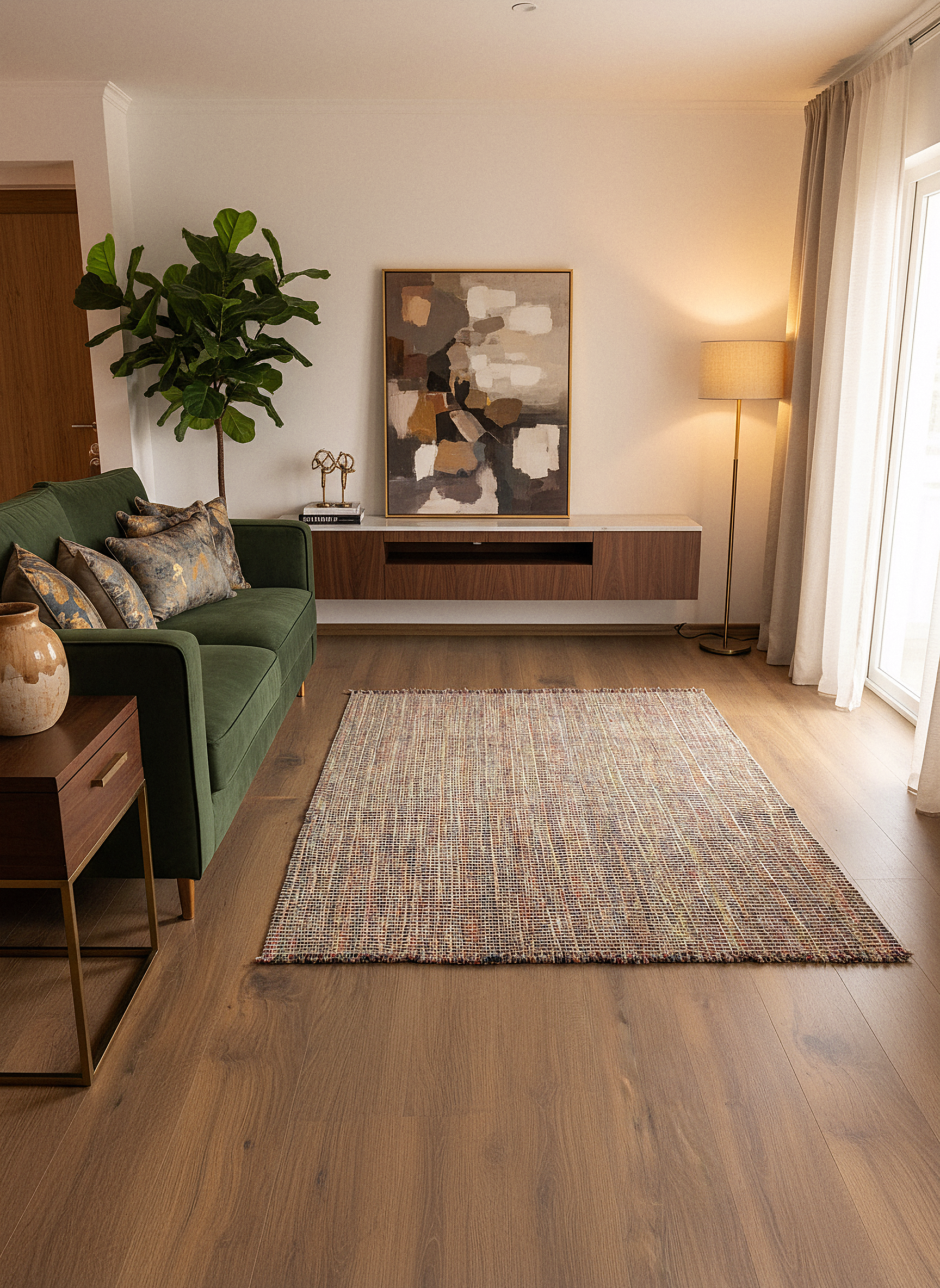 DOĞAL JÜT-2 Doğal Bitkisel İplikle Elde Dokuma Jüt Halı