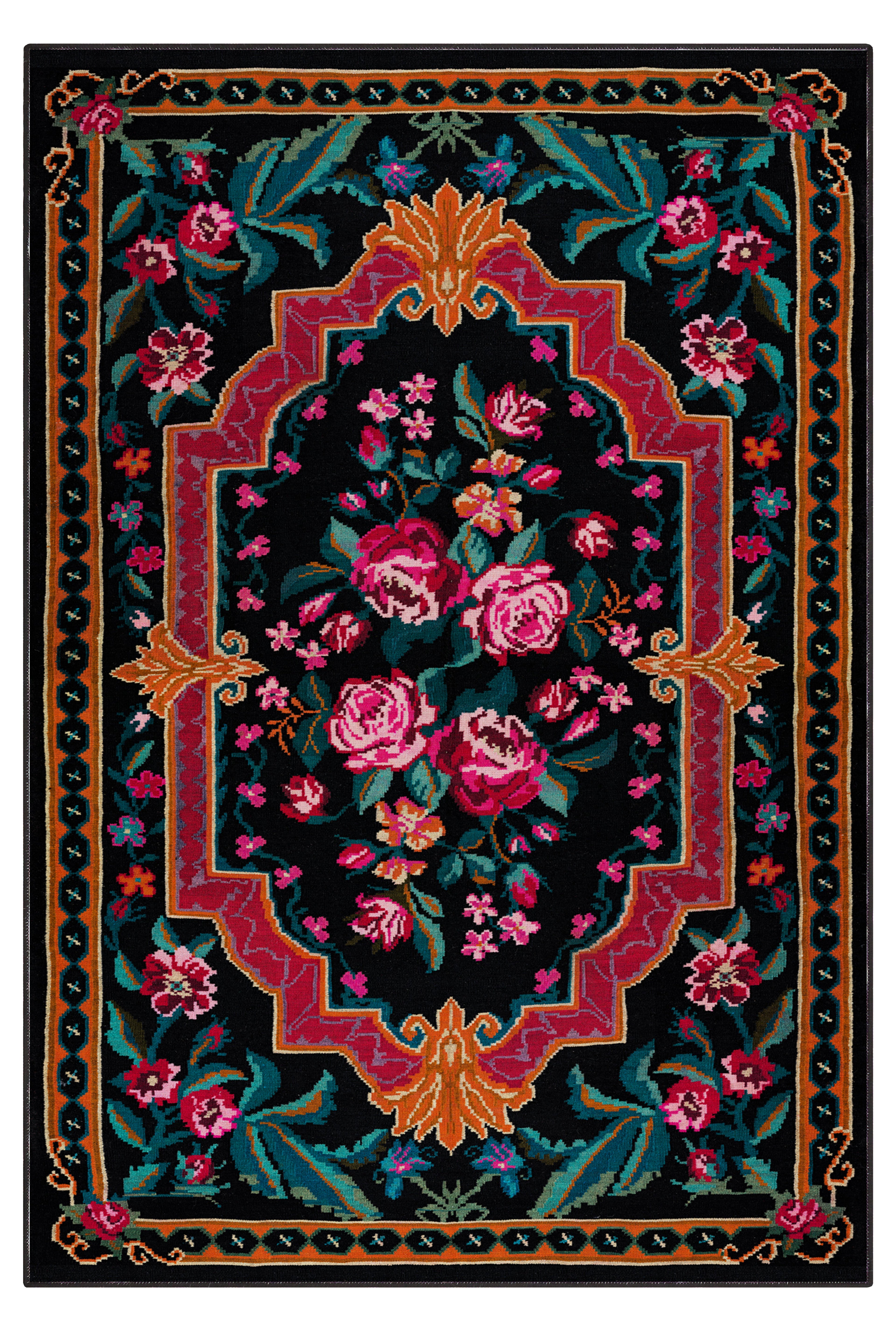 Arte DS063 Çiçek Desenli Klasik Desenli Dekoratif Dokuma Halı