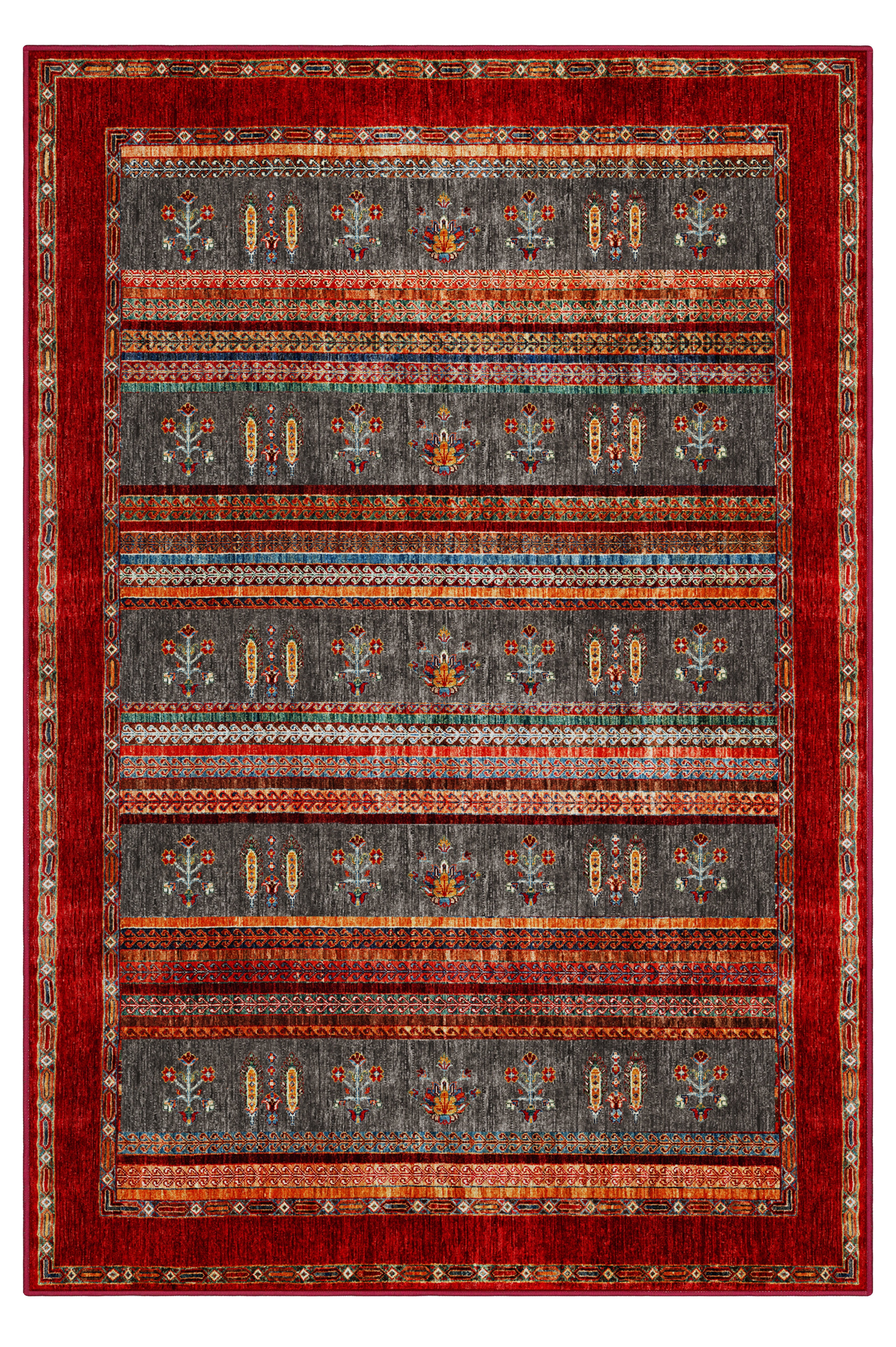 Arte DS074 Vintage Çiçek Figürlü Dekoratif Dokuma Halı