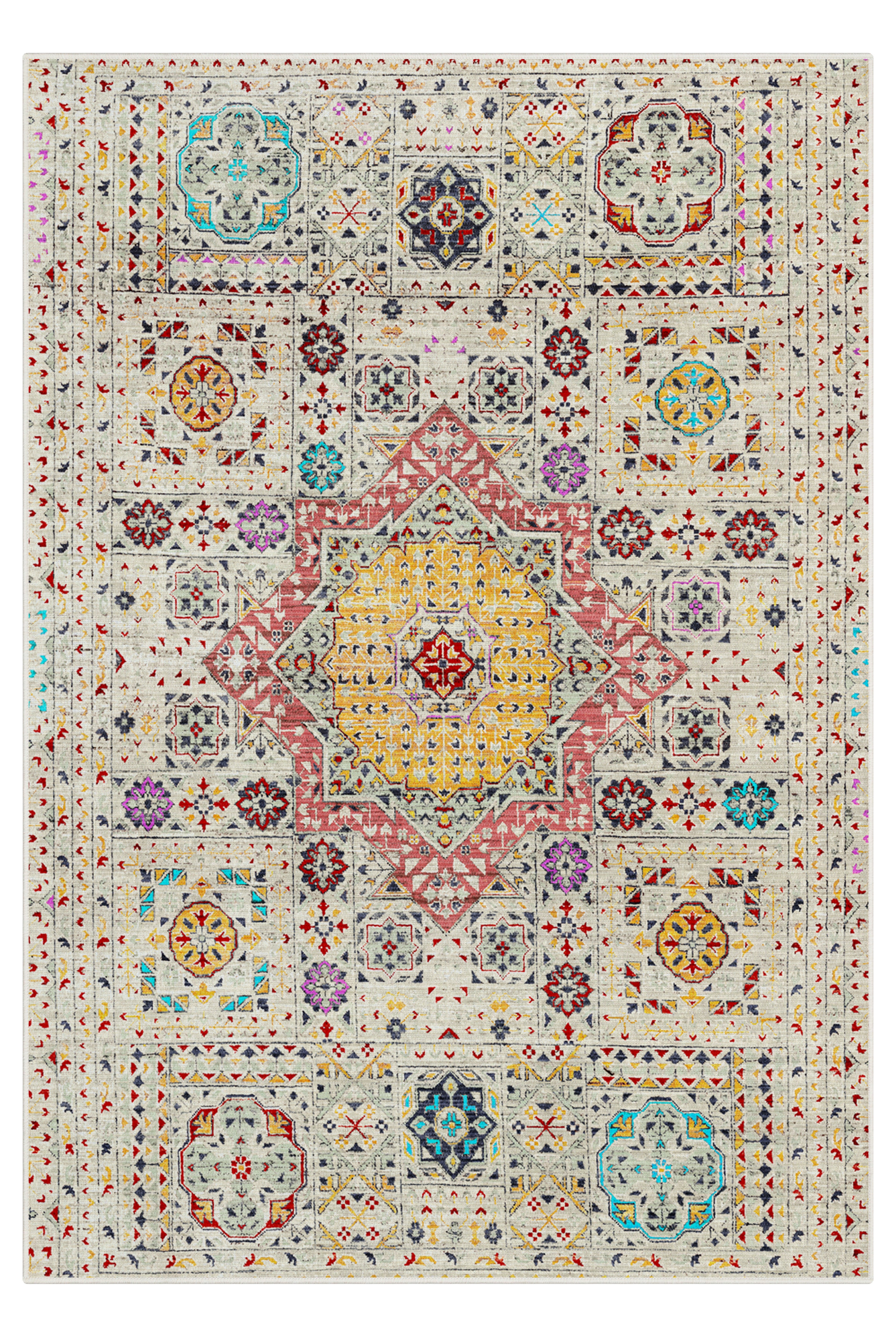 Arte DS210 Vintage Klasik Desenli Dekoratif Dokuma Halı