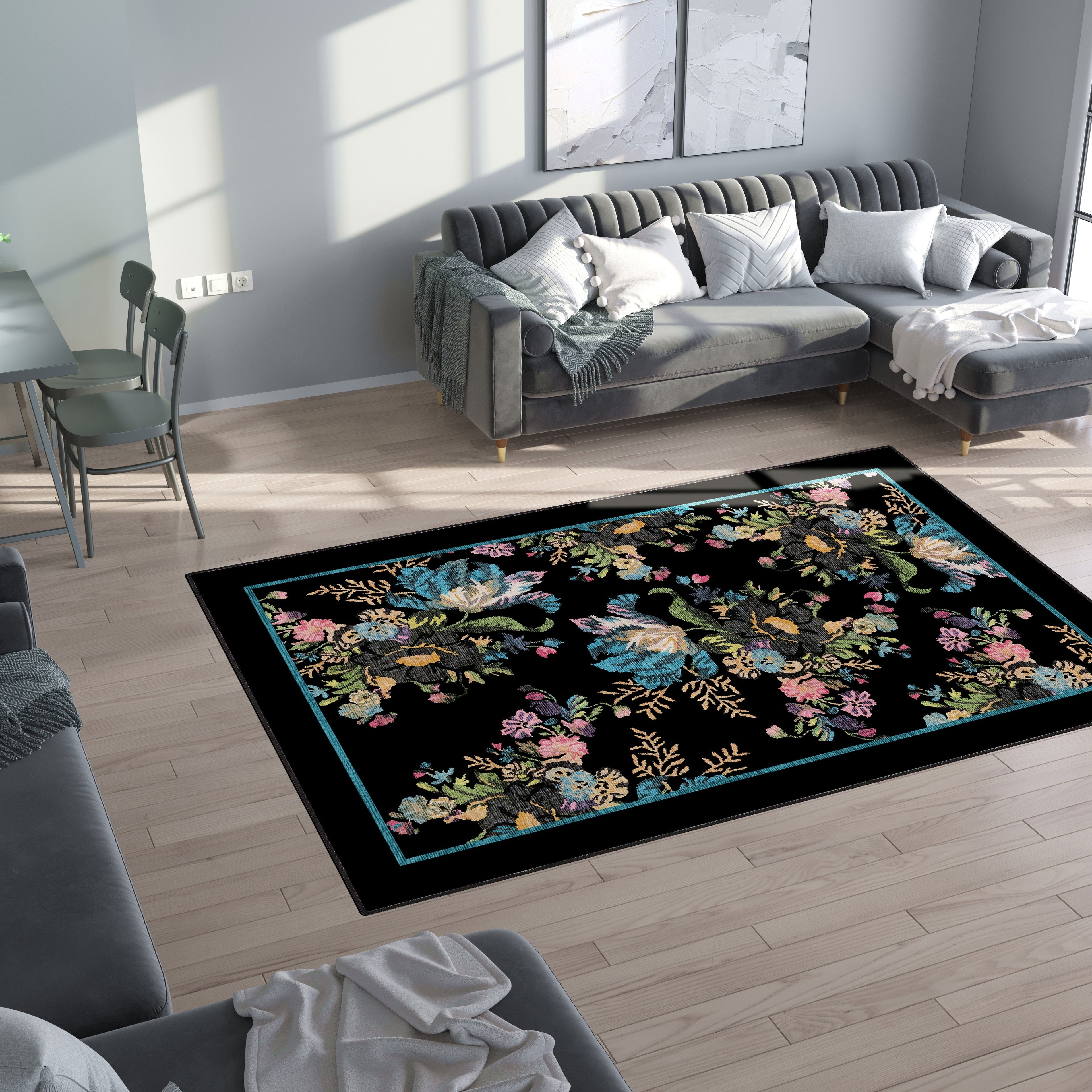 Arte DS286 Klasik Çiçek Desenli Dekoratif Dokuma Halı