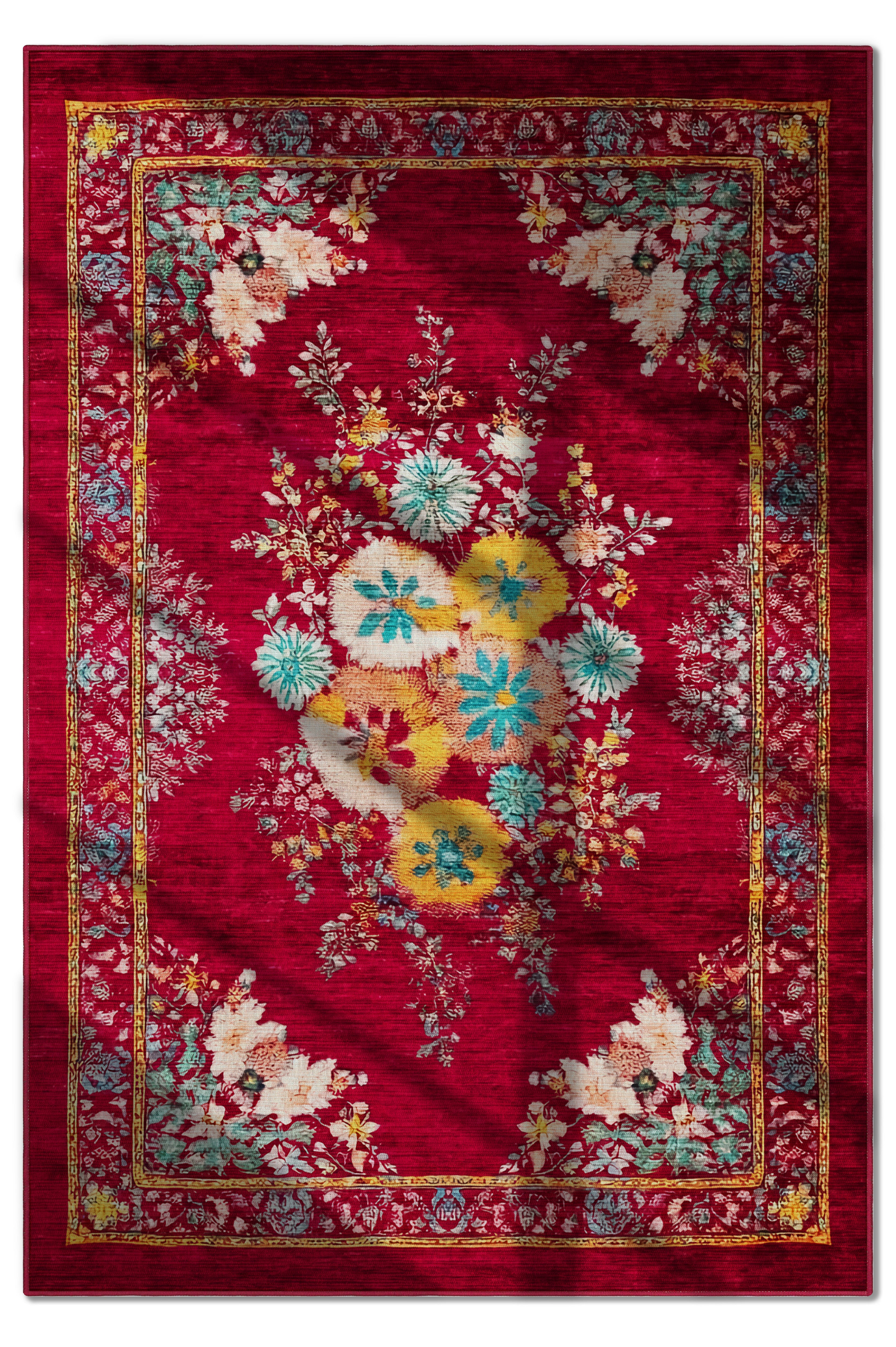 Arte DS303 Çiçekli Klasik Desenli Dekoratif Dokuma Halı
