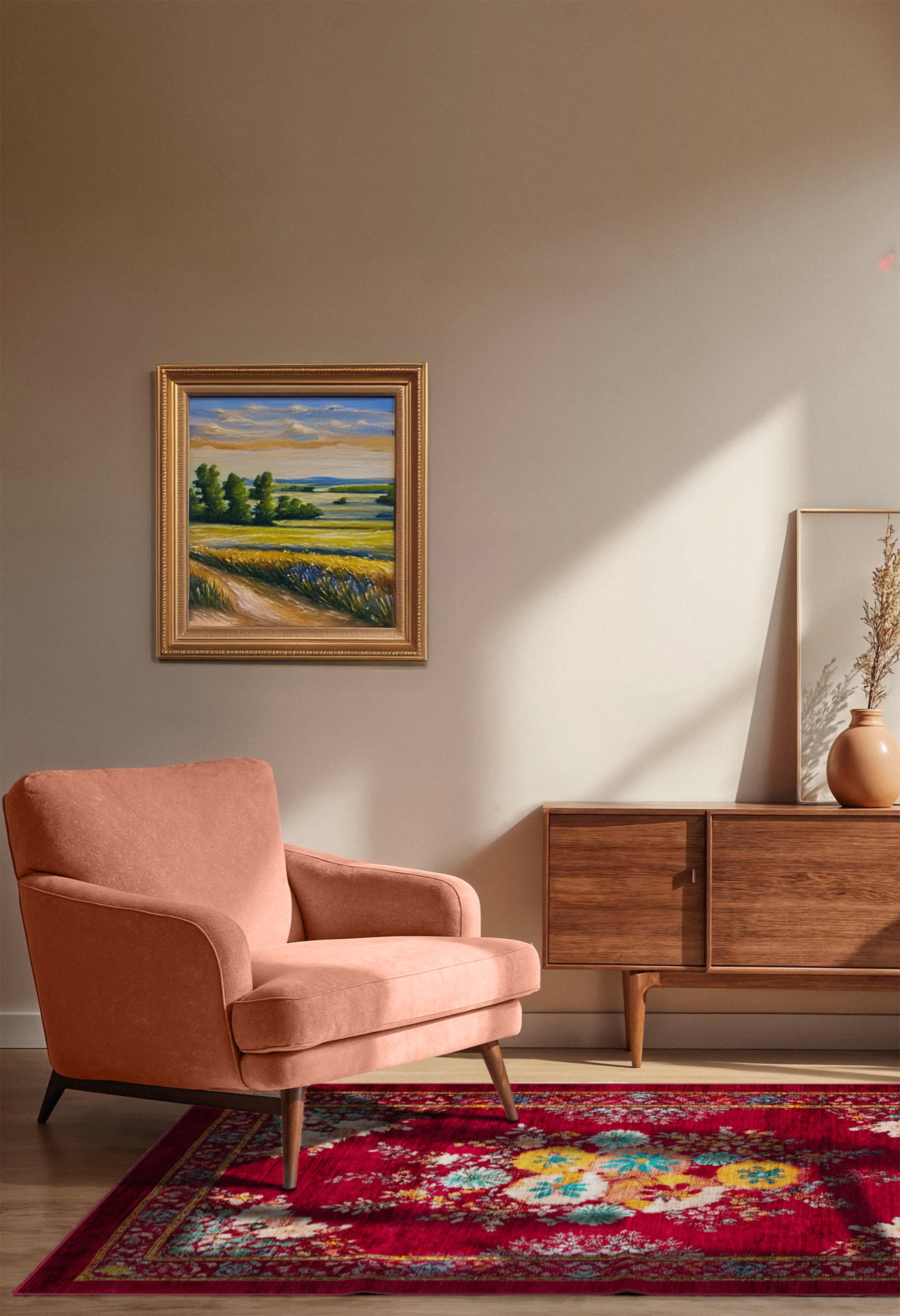 Arte DS303 Çiçekli Klasik Desenli Dekoratif Dokuma Halı