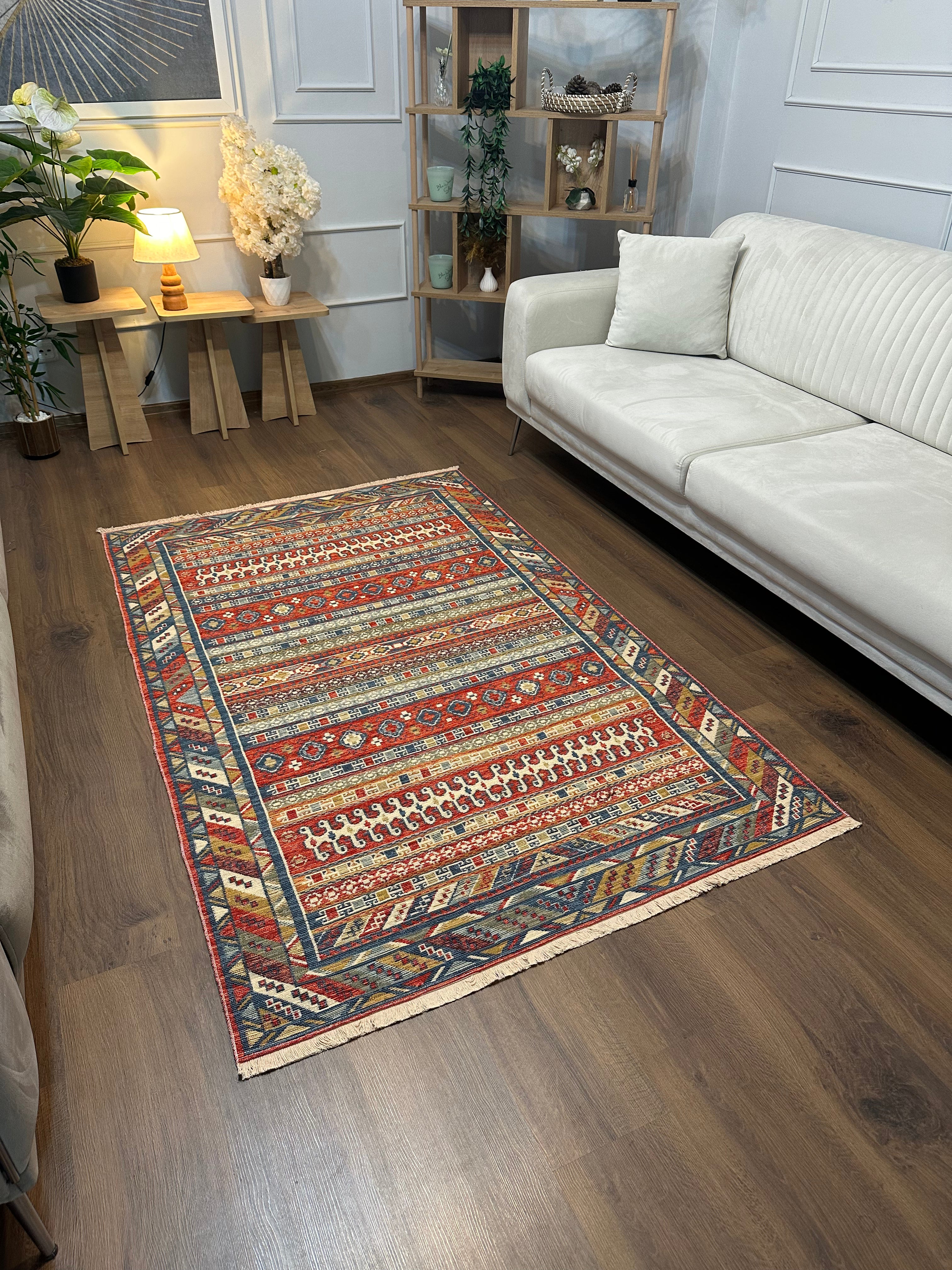 Etnik ES1 - Etnik Desenli Dokuma Kilim Mutfak Balkon Koridor Halısı