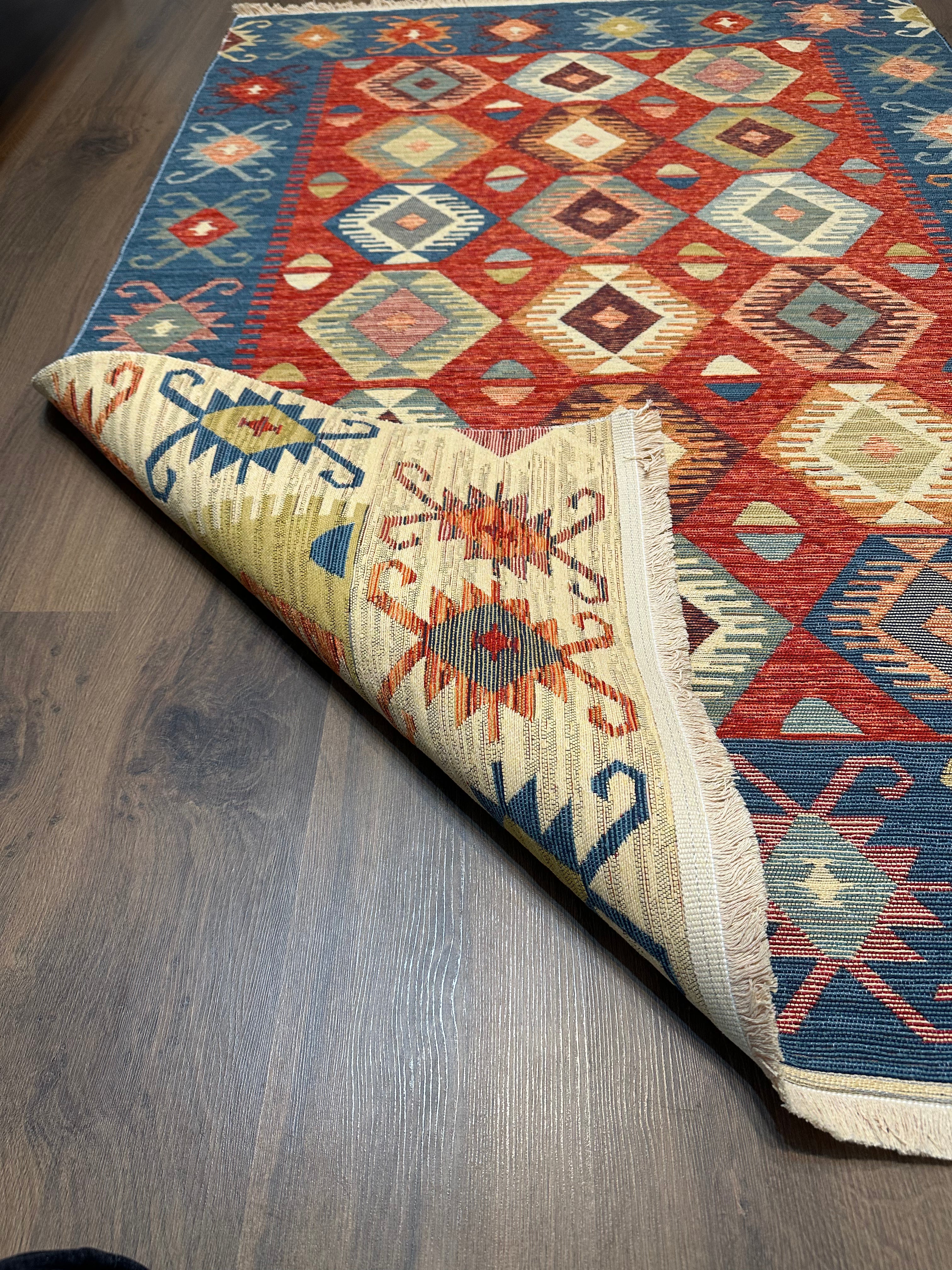 Etnik ES2 - Etnik Desenli Dokuma Kilim Mutfak Balkon Koridor Halısı