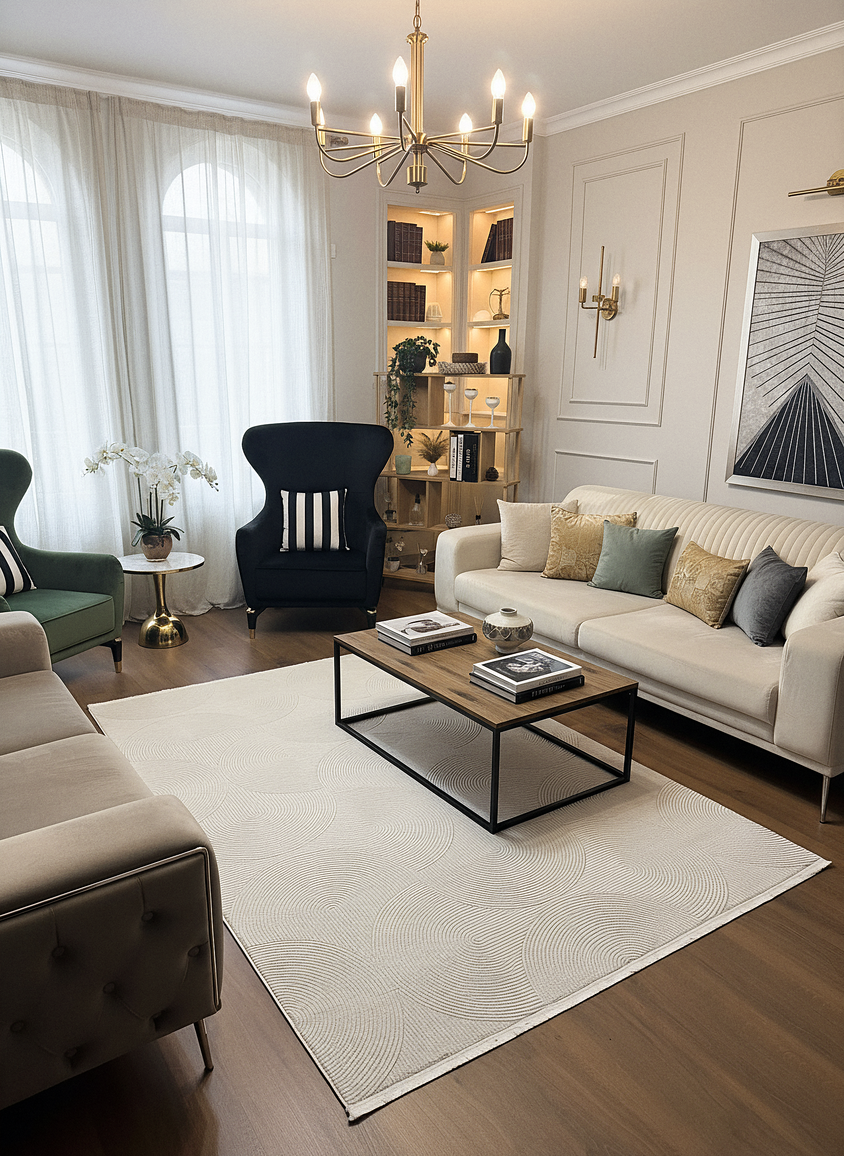 GENOA A-F1014 KREM Yumuşak Sık Dokuma Modern Salon Koridor Halısı