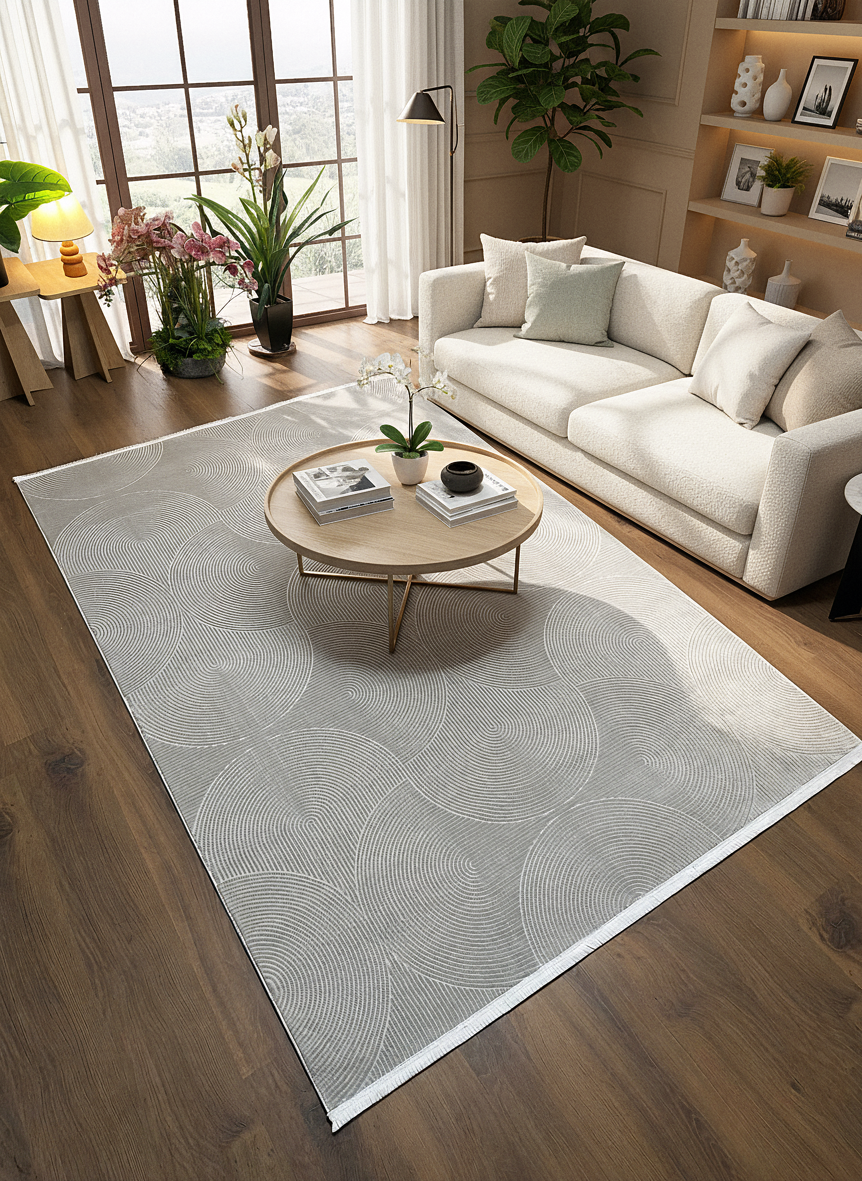 GENOA A-F1015 GRİ Yumuşak Sık Dokuma Modern Salon Koridor Halısı