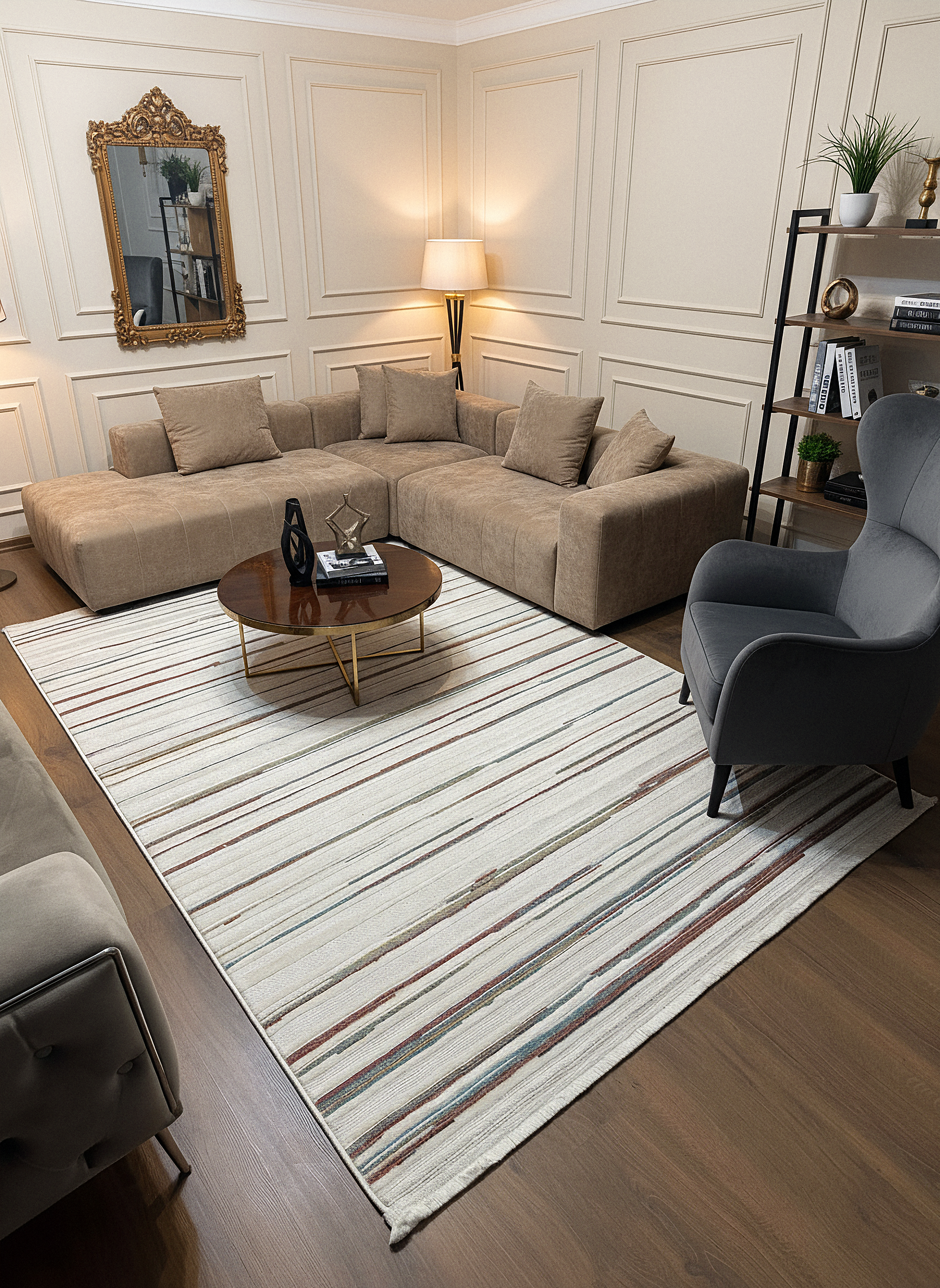 İCON A-5303 Modern Geometrik Desenli Salon Koridor Mutfak Halısı