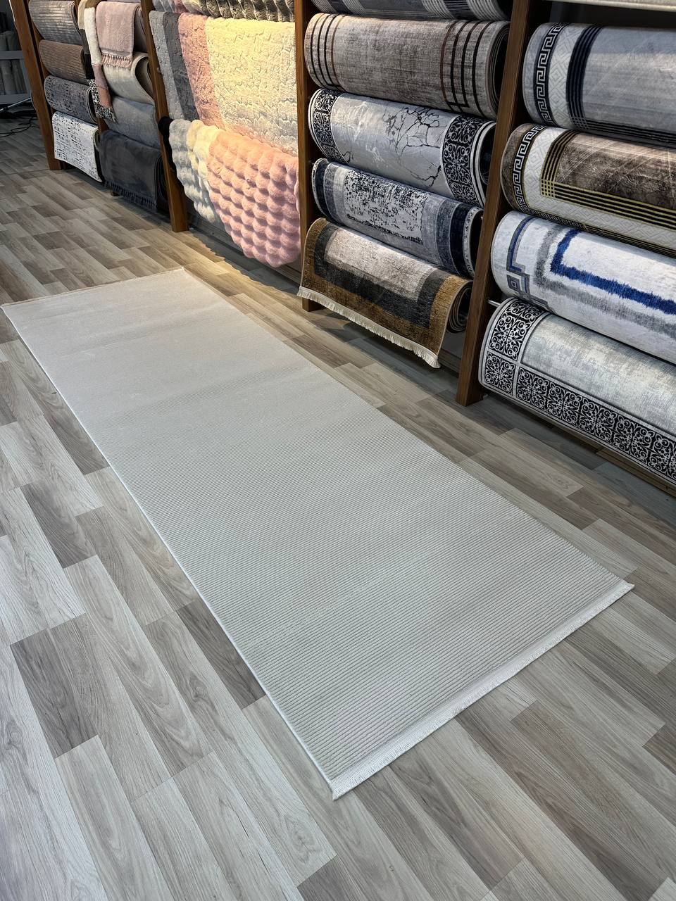 GENOA 60G KREM Yumuşak Sık Dokuma Modern Salon Koridor Halısı-KP