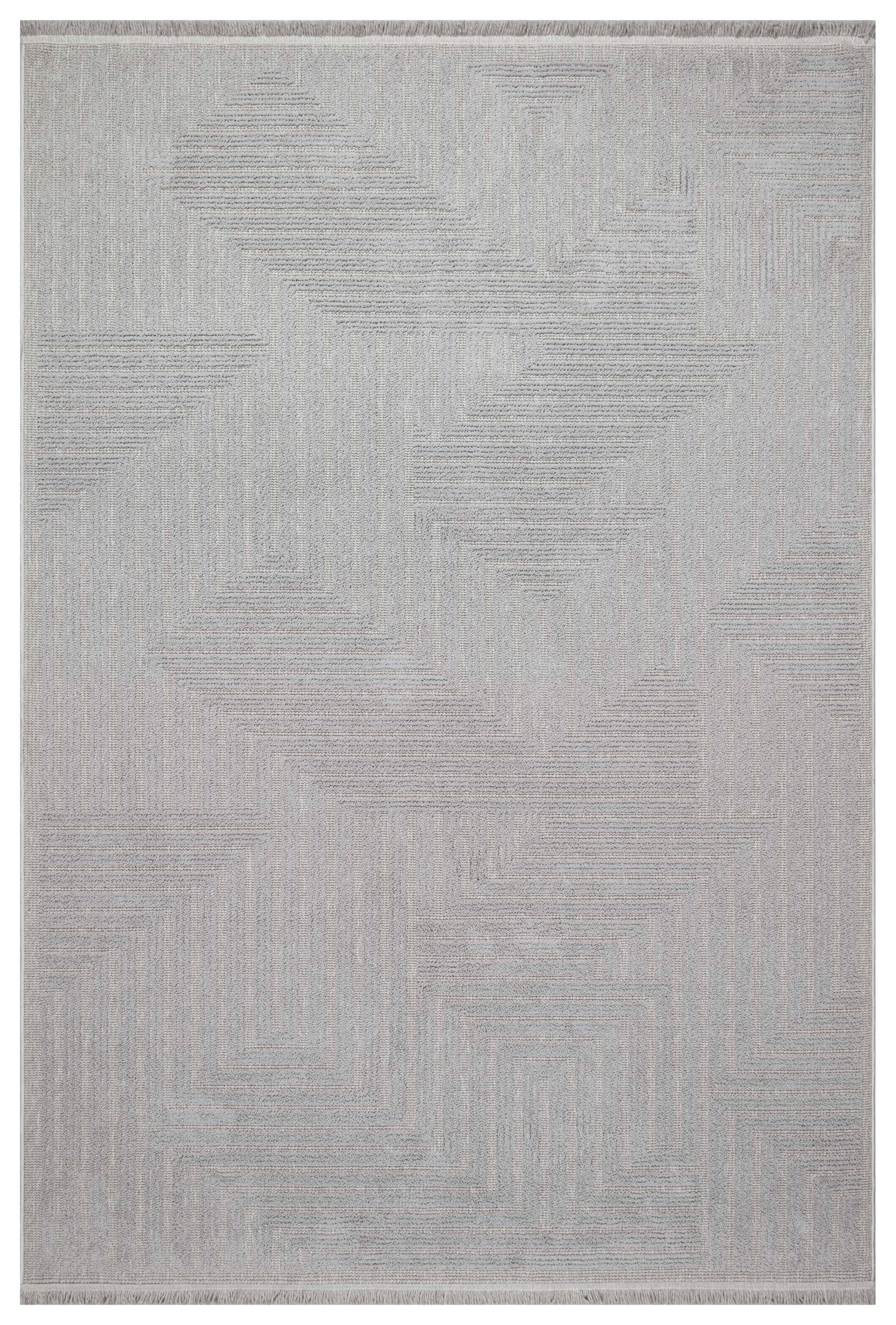 İCON T-LP05 GRİ Modern Geometrik Desenli Salon Koridor Mutfak Halısı