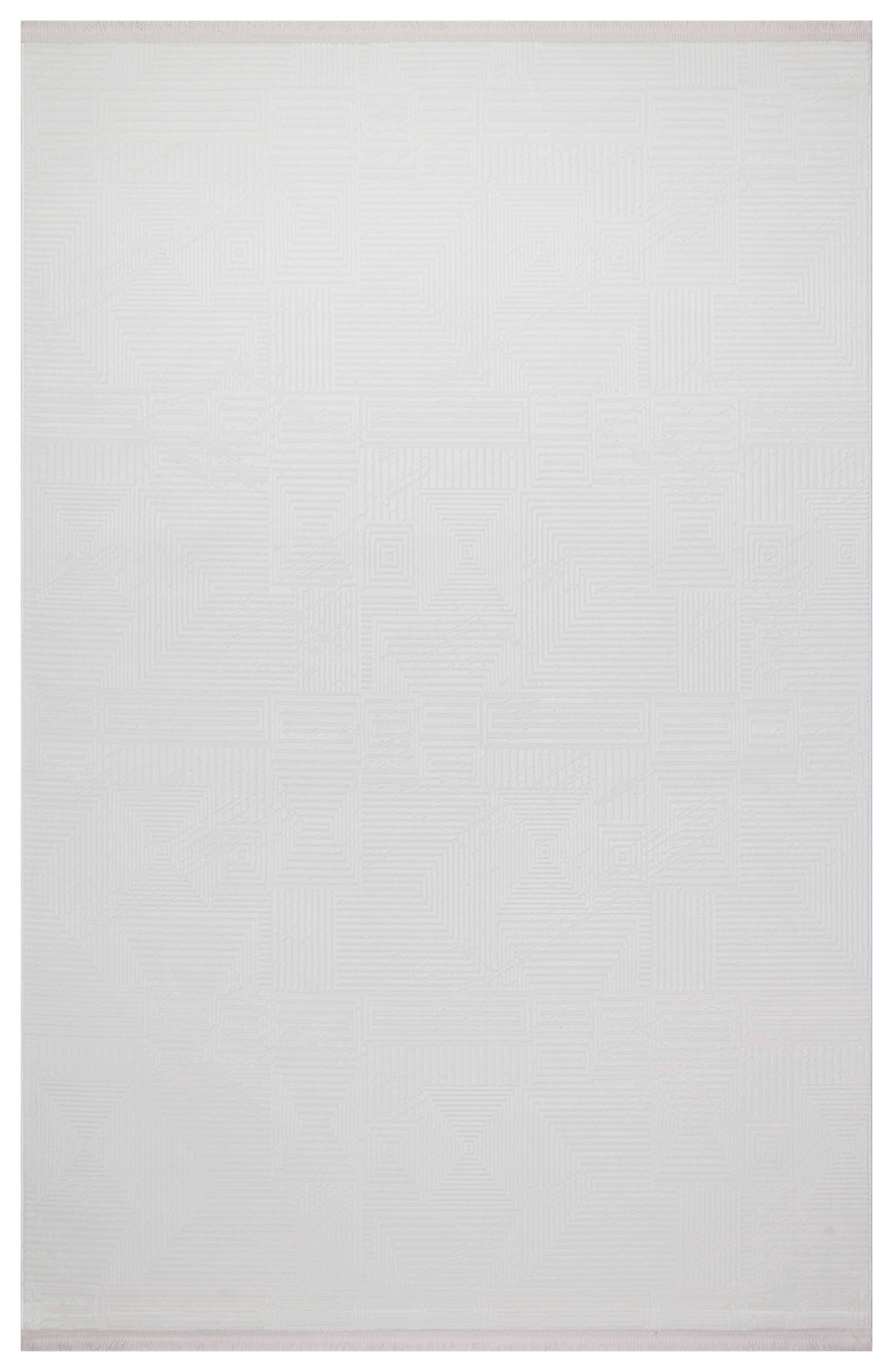İCON T-OS02 KREM Modern Geometrik Desenli Salon Koridor Mutfak Halısı