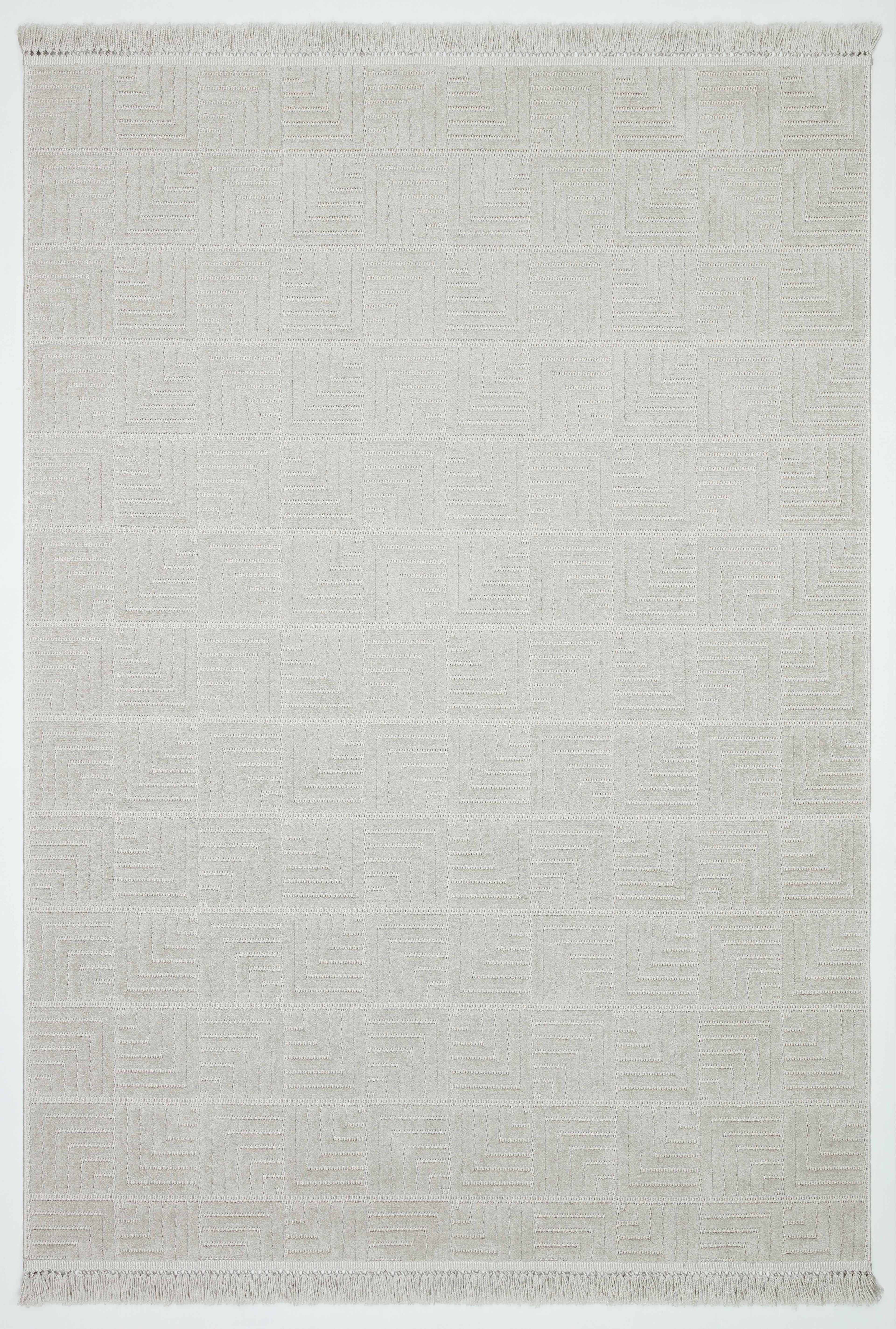 MİLAS L8 GRİ Kabartmalı Modern Geometrik Desenli Salon Koridor Mutfak Halısı-KP