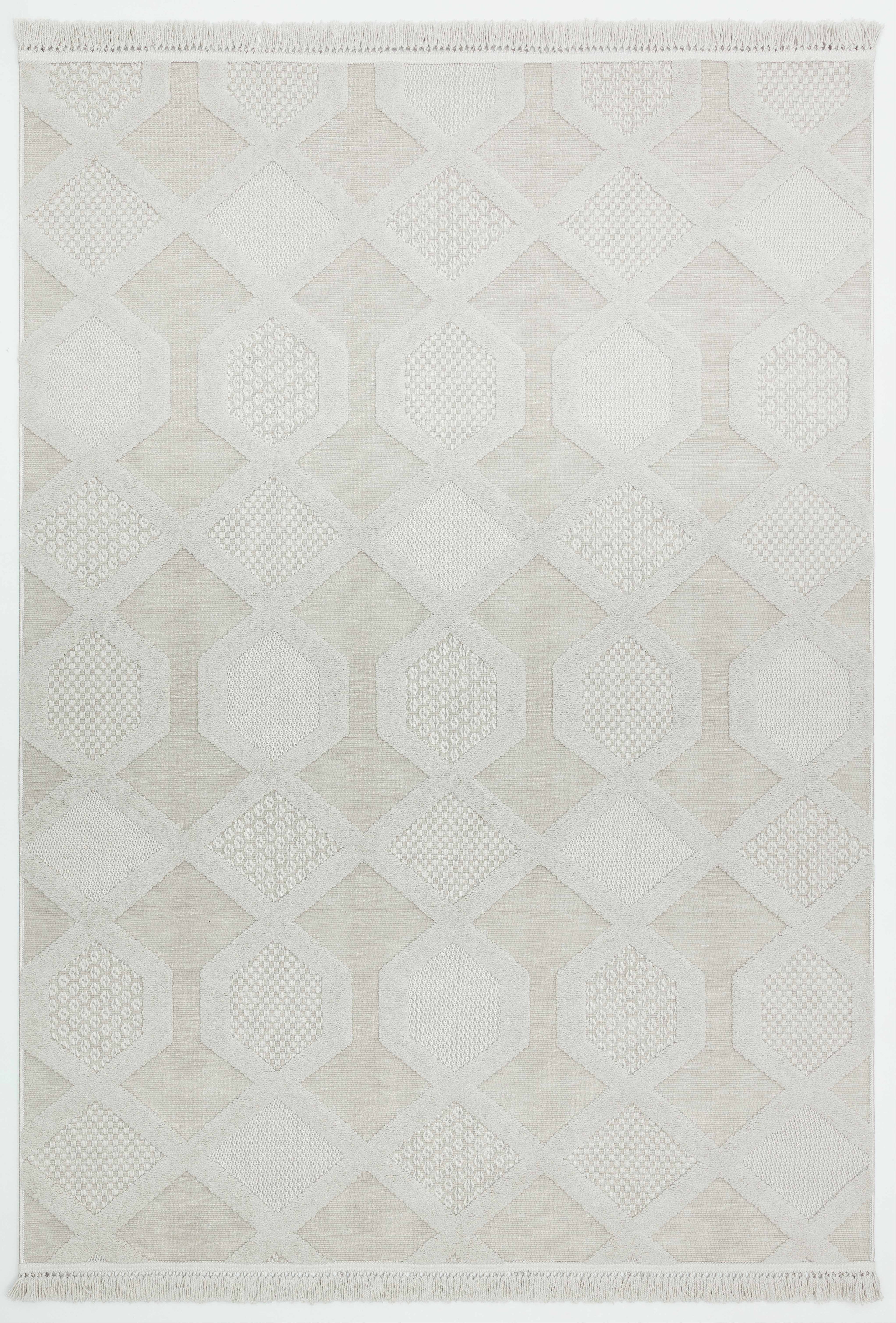 PALERMO L16 GRİ Modern Geometrik Desenli Salon Mutfak Koridor Halısı-KP