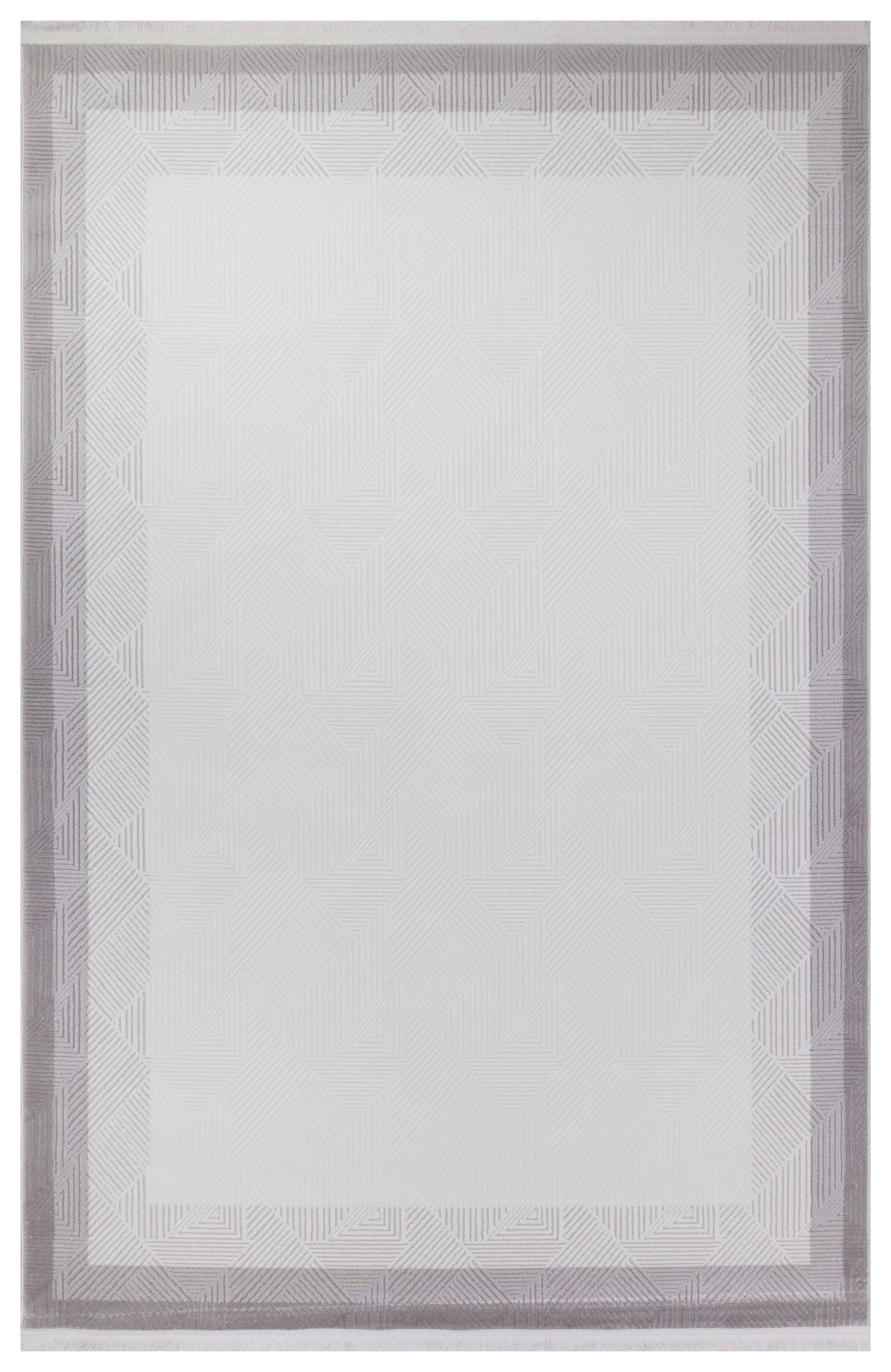 İCON T-OS01 KREM/GRİ Modern Geometrik Desenli Salon Koridor Mutfak Halısı