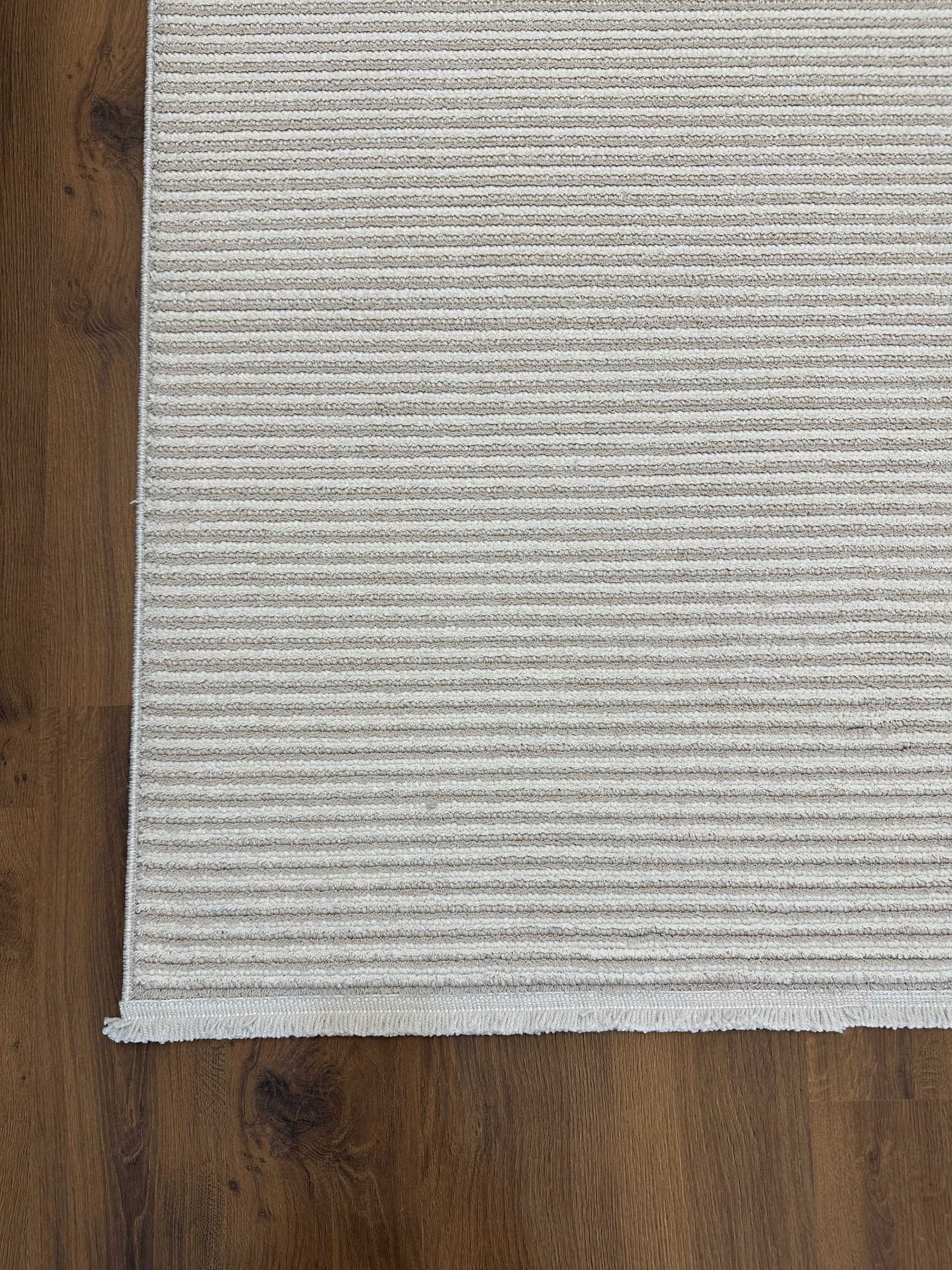 PALERMO P-URN606 KREM Kabartmalı Modern Desenli Salon Halısı