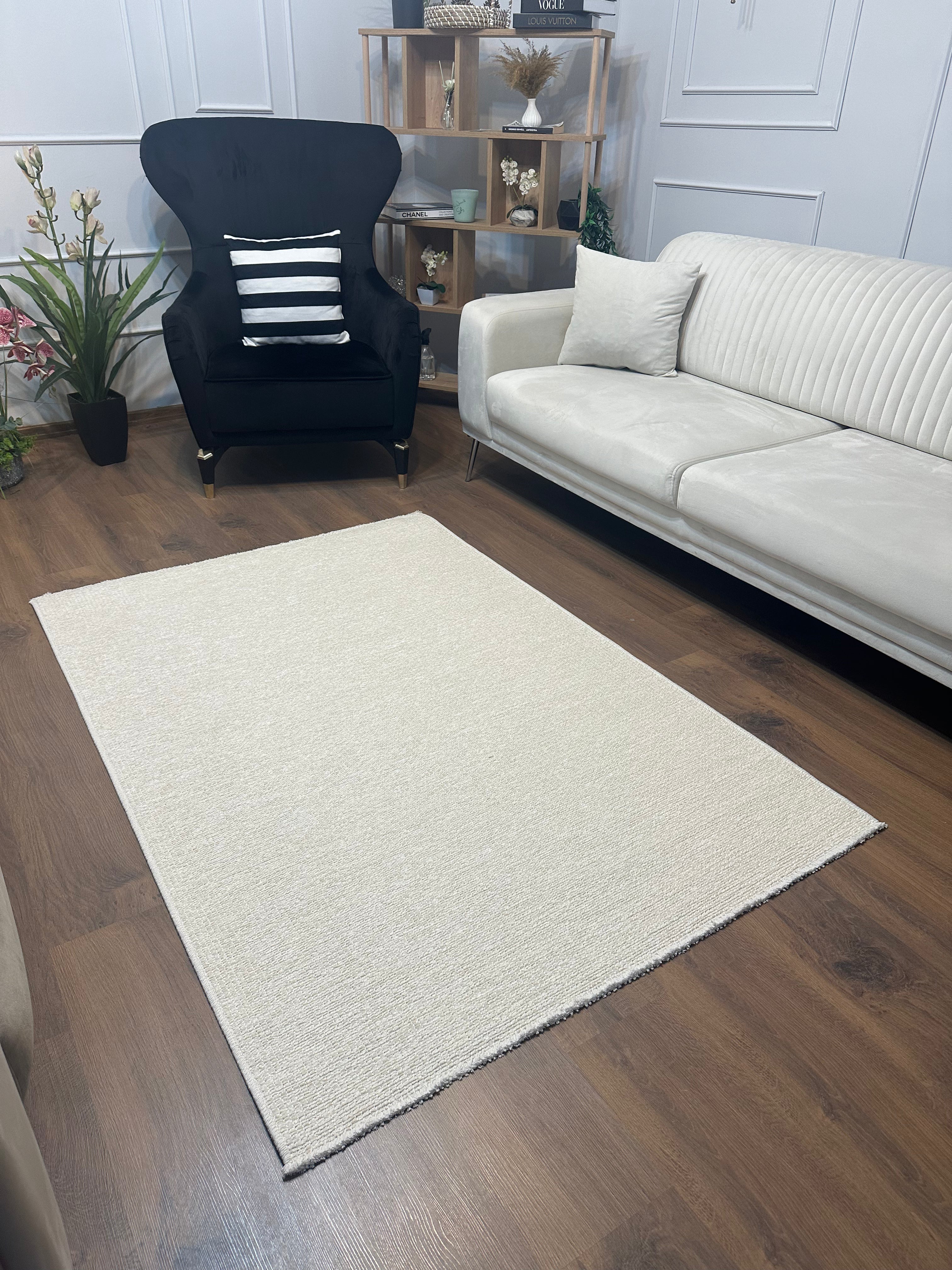 ŞÖNİL PANDORA - KREM Kaymaz Taban İskandinav Desenli Salon Koridor Mutfak Şönil Kilim Dokuma Halı