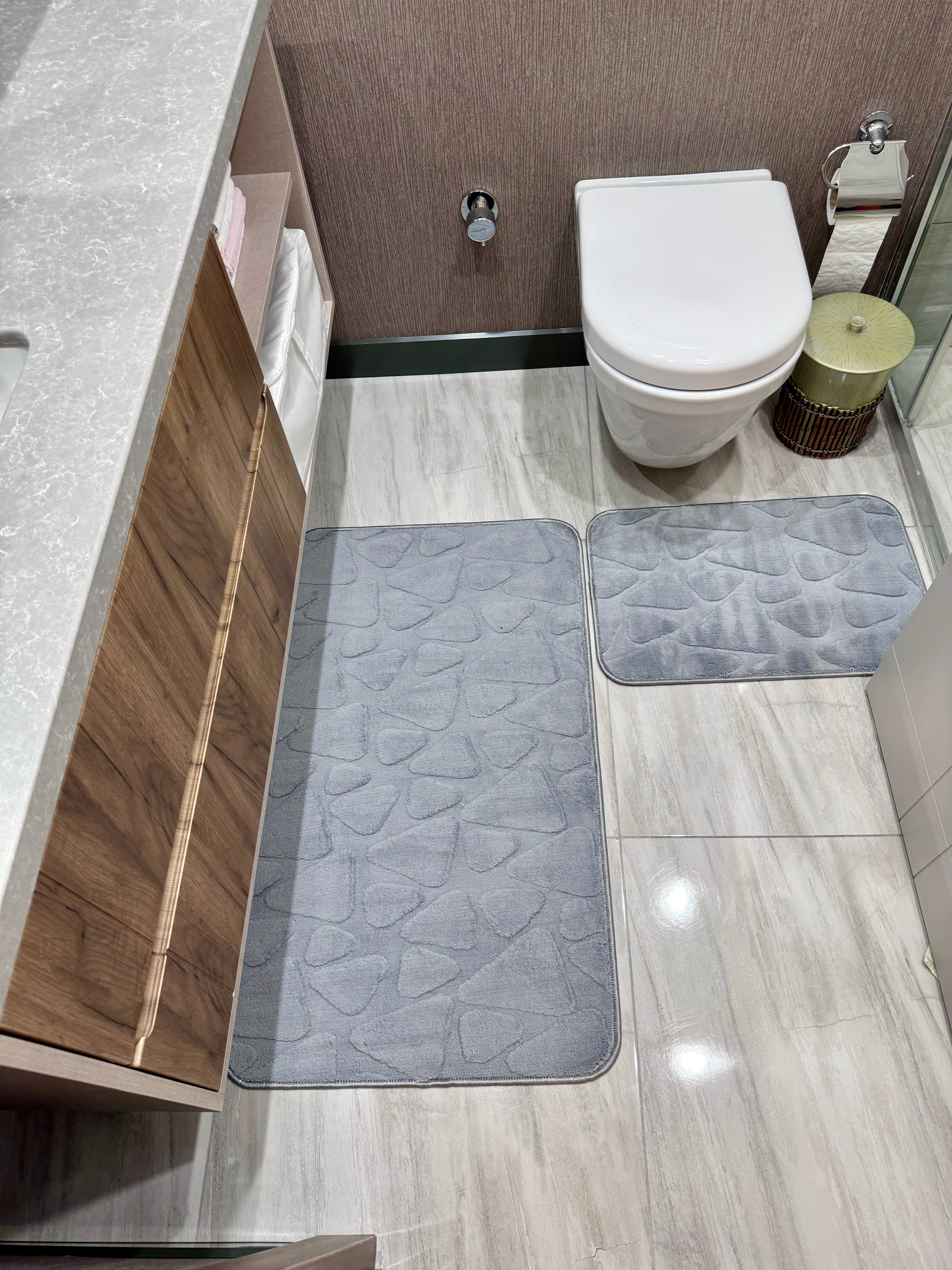 GRİ - Yıkanabilir Kaymaz Taban 60x100 50x60 2&