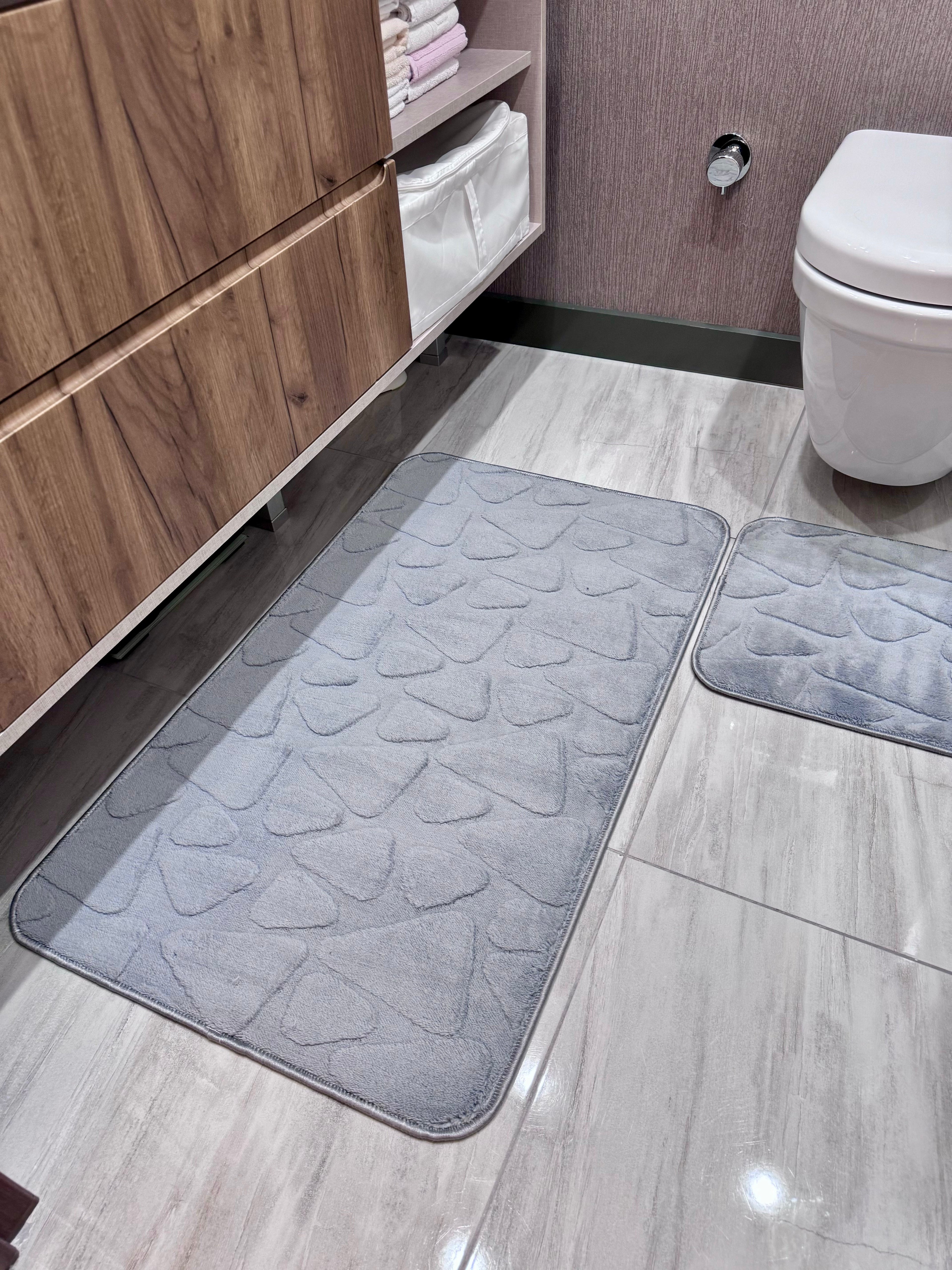 GRİ - Yıkanabilir Kaymaz Taban 60x100 50x60 2&