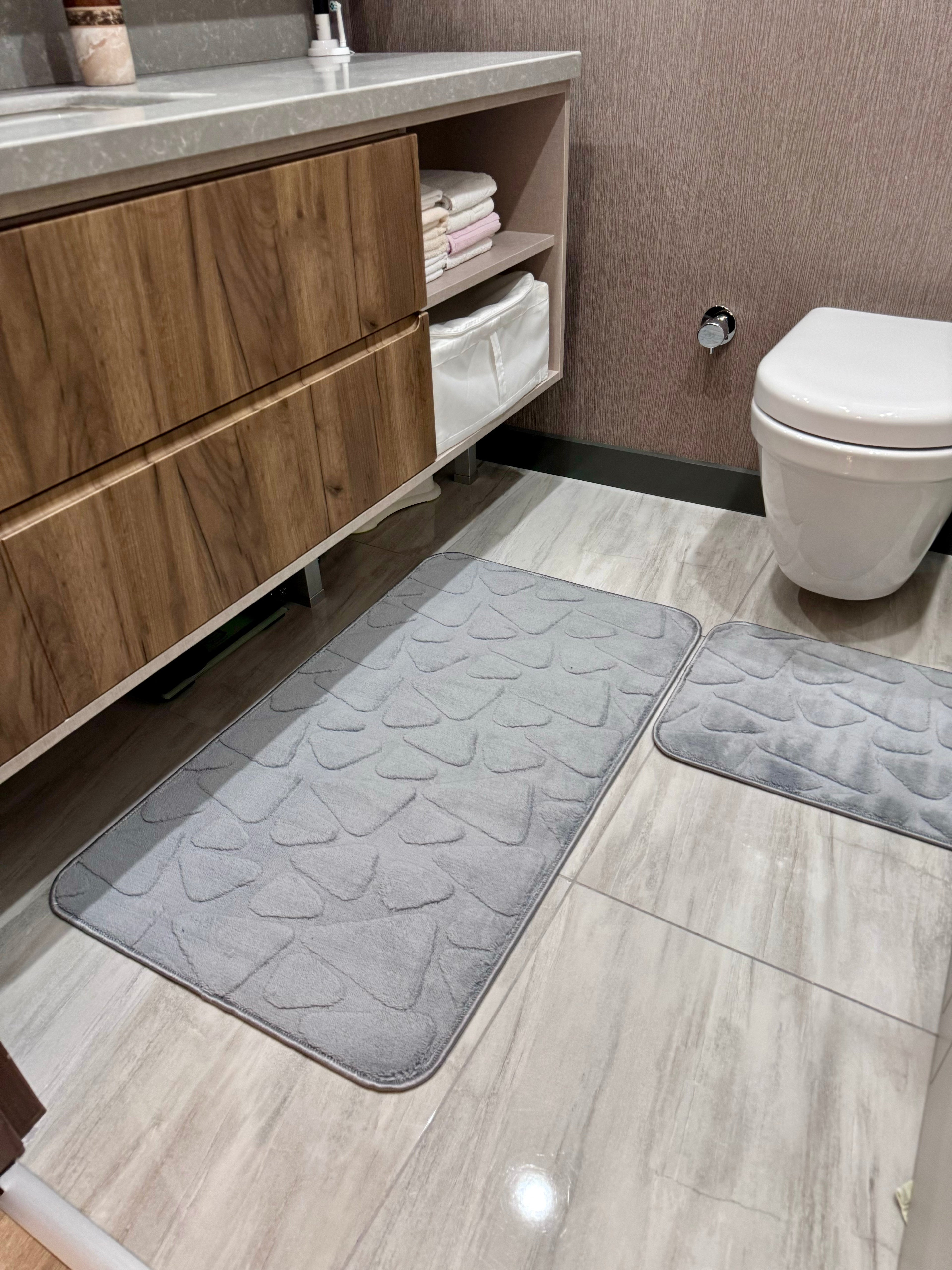 GRİ - Yıkanabilir Kaymaz Taban 60x100 50x60 2&