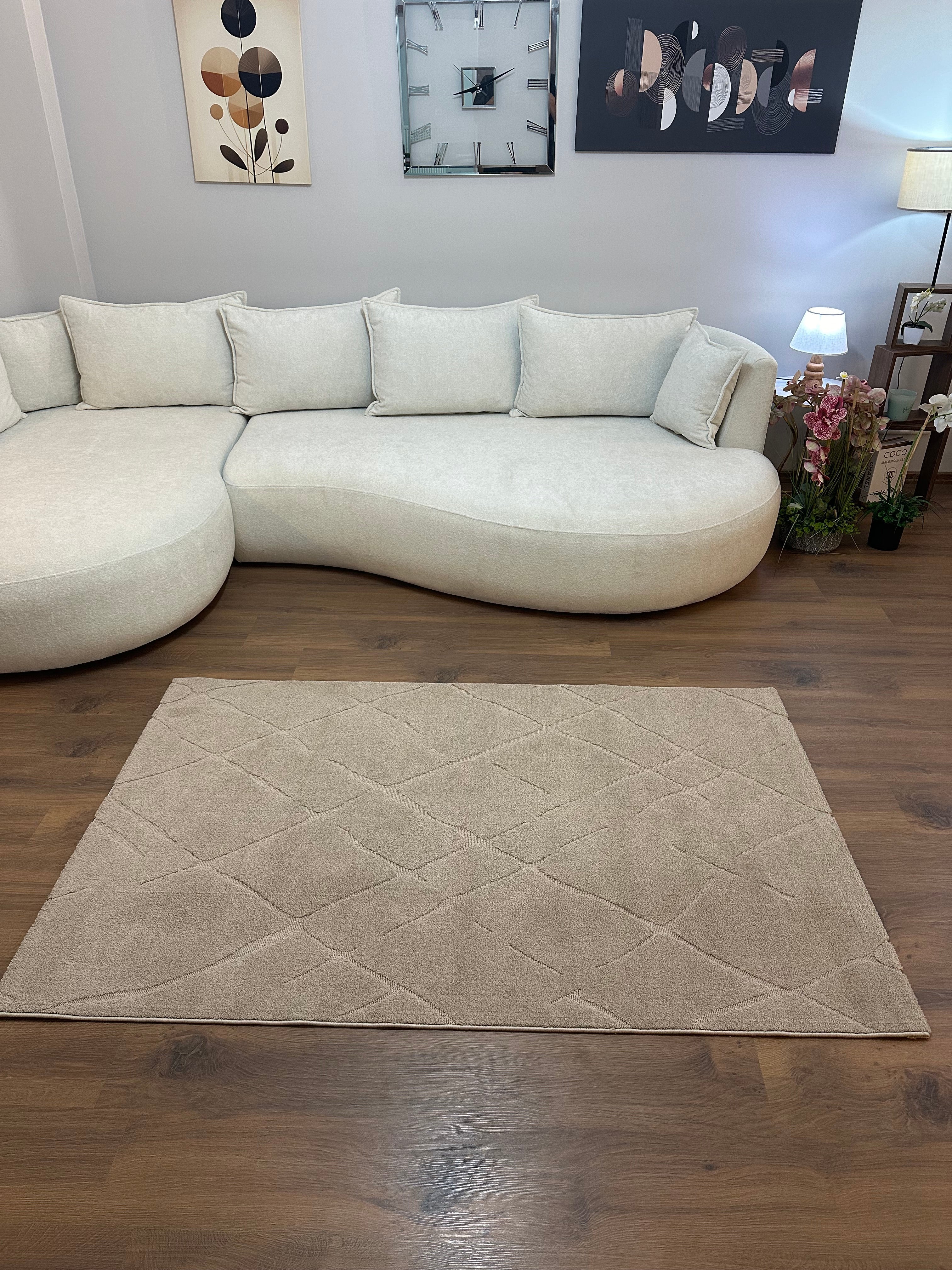 VERONA-11T - VİZON Yumuşak Sık Pamuk Dokuma Taban Salon Koridor Mutfak Halısı