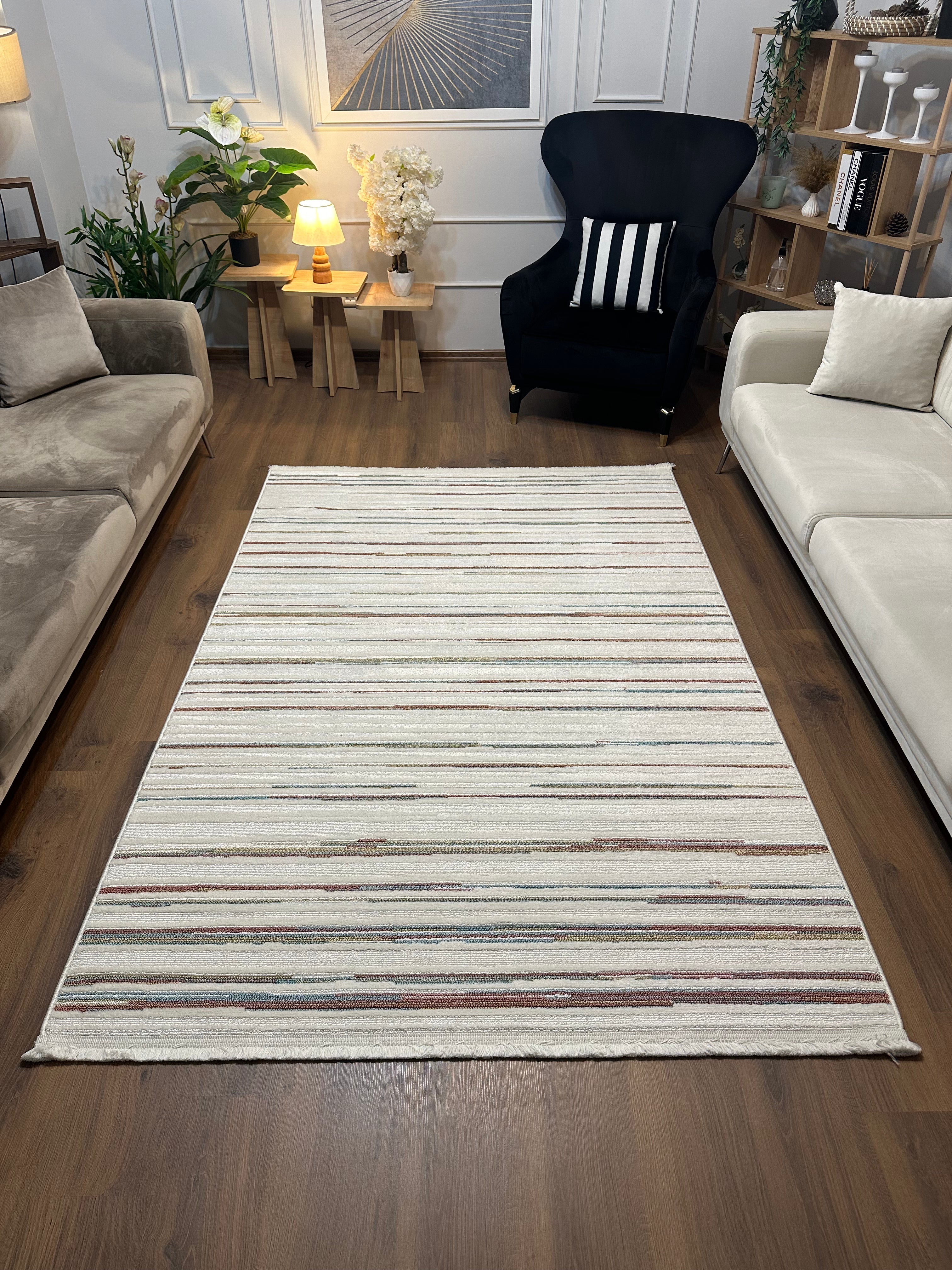İCON A-5303 Modern Geometrik Desenli Salon Koridor Mutfak Halısı