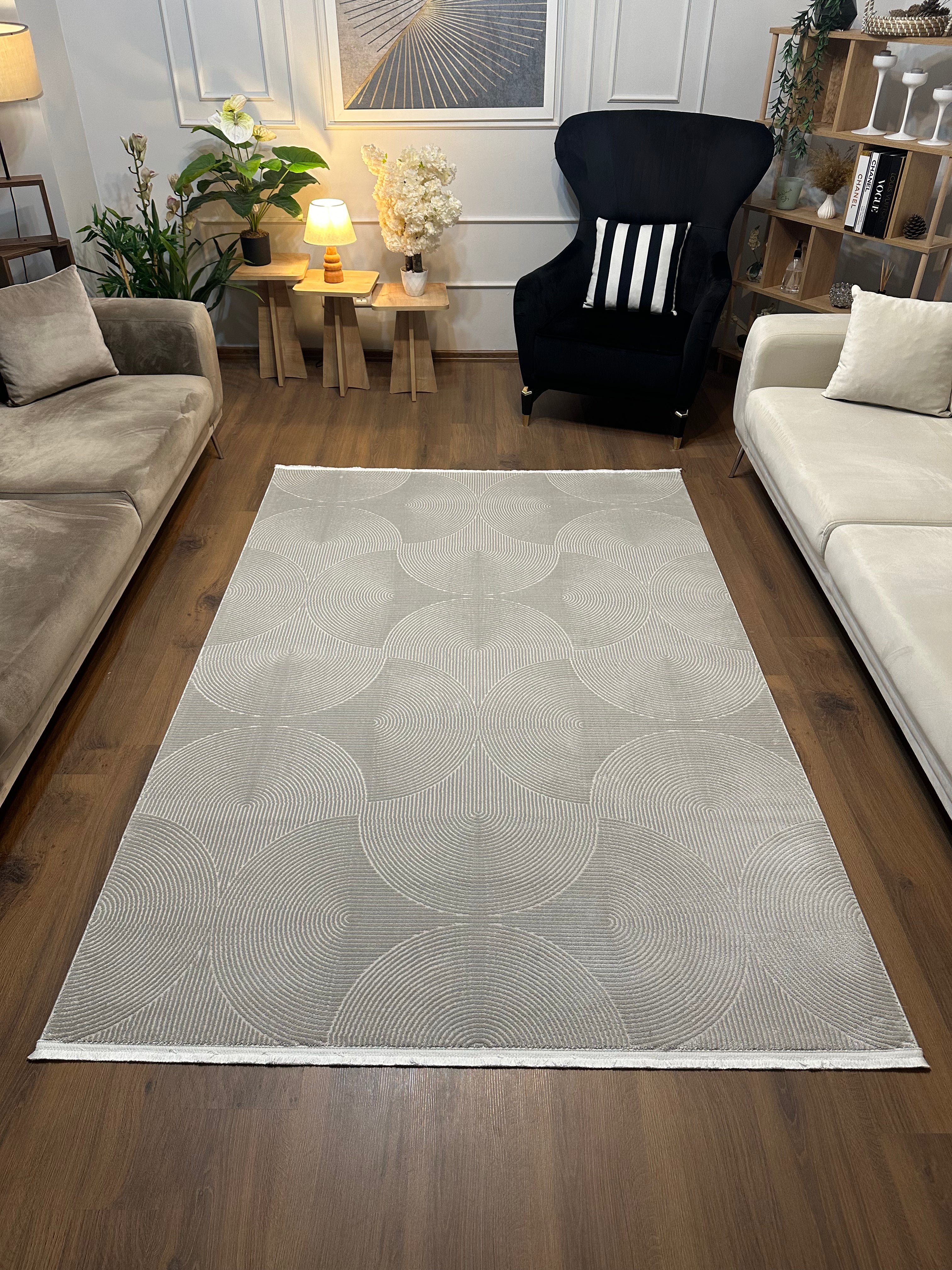 GENOA A-F1013 BEJ Yumuşak Sık Dokuma Modern Salon Koridor Halısı