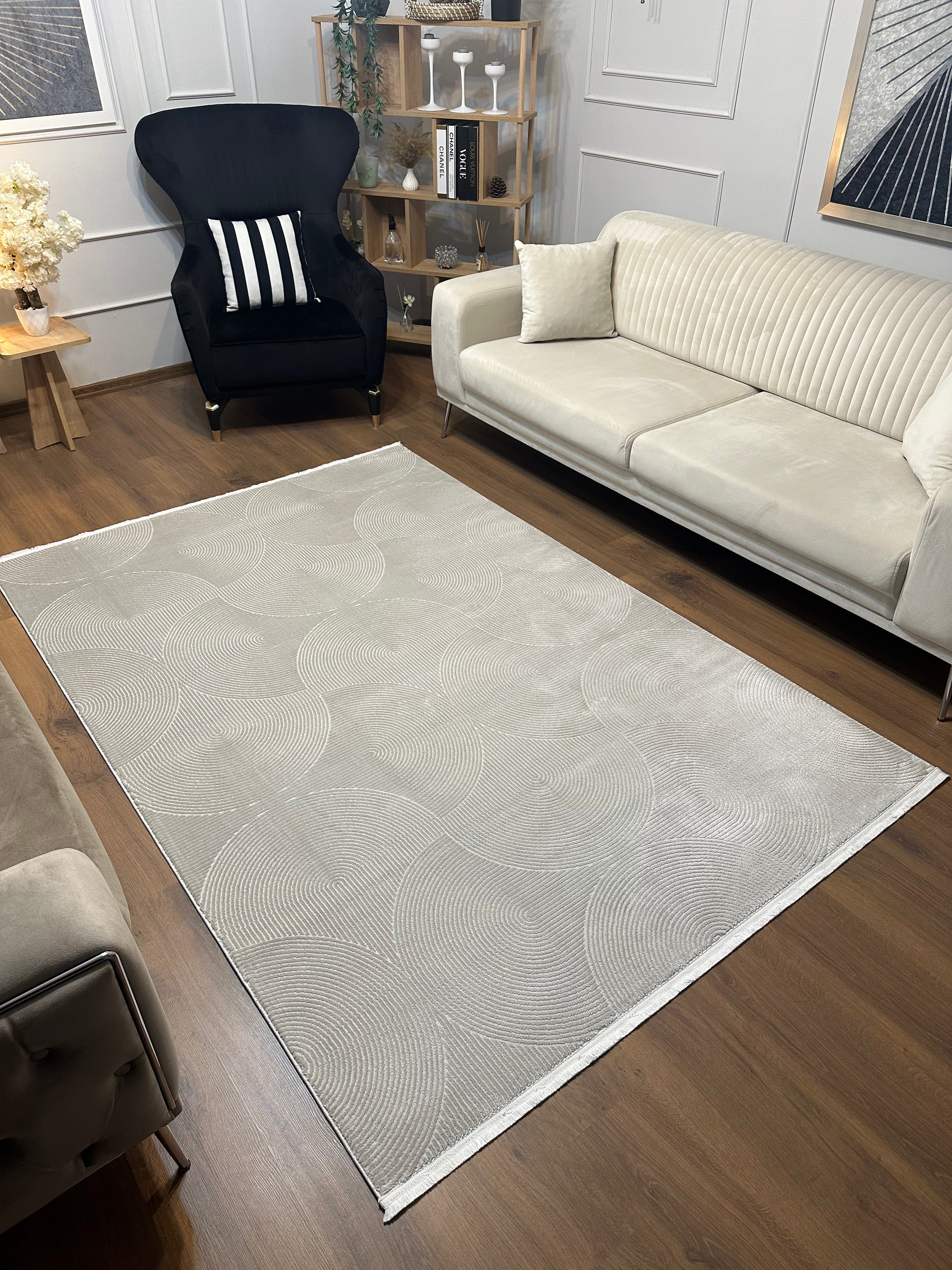 GENOA A-F1013 BEJ Yumuşak Sık Dokuma Modern Salon Koridor Halısı