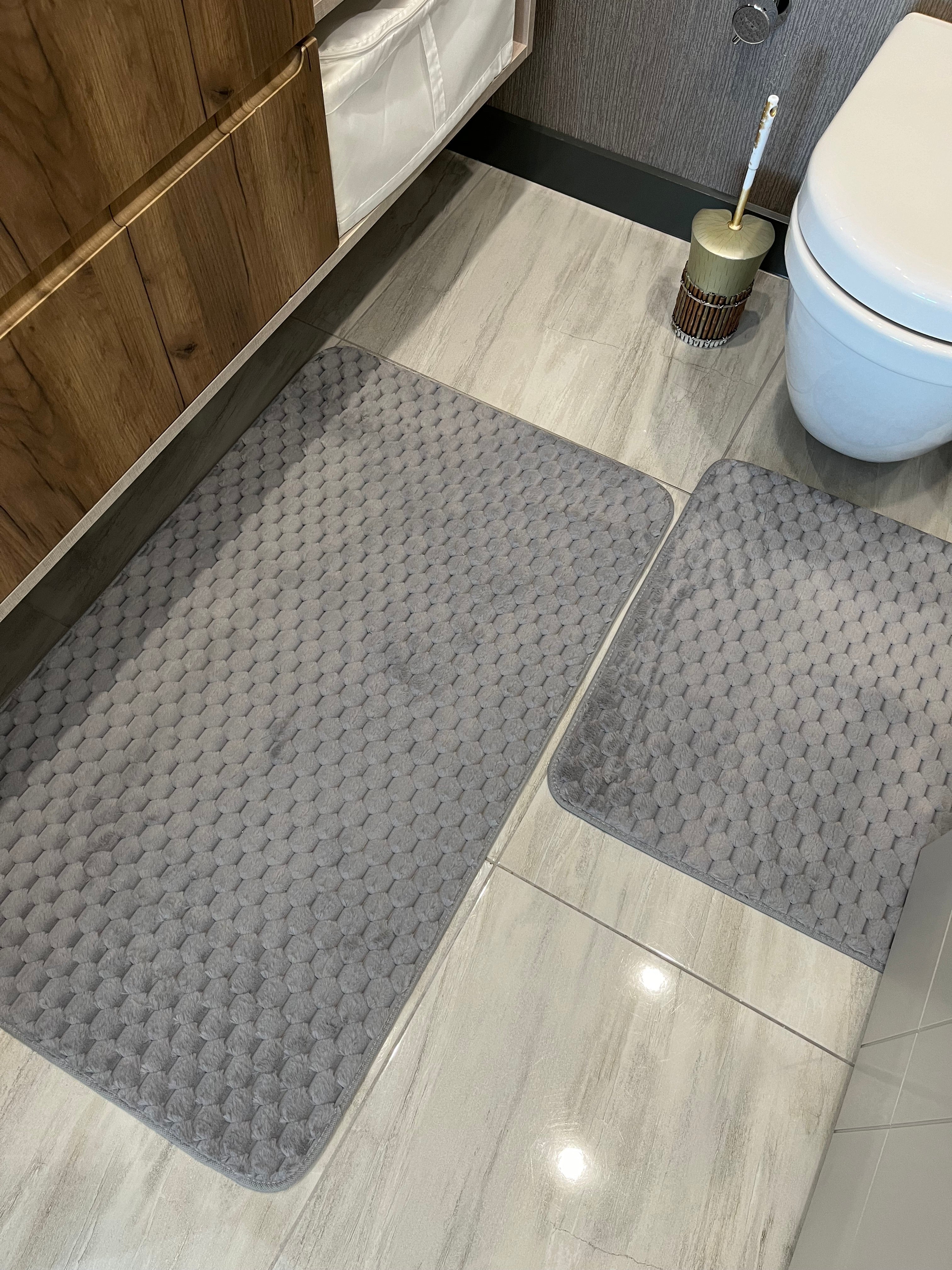 GRİ - Yıkanabilir Kaymaz Taban 60x100 50x60 2&