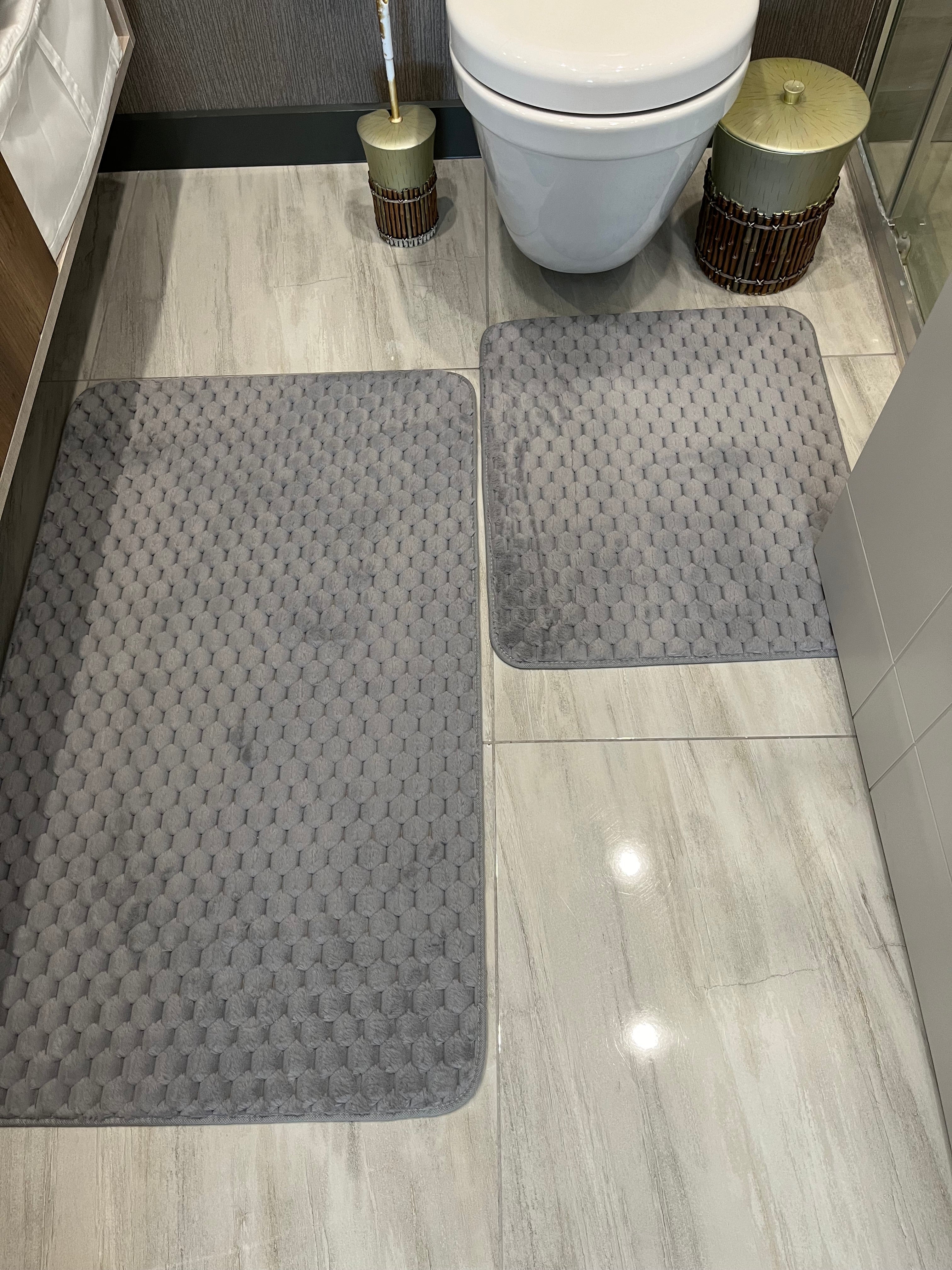 GRİ - Yıkanabilir Kaymaz Taban 60x100 50x60 2&