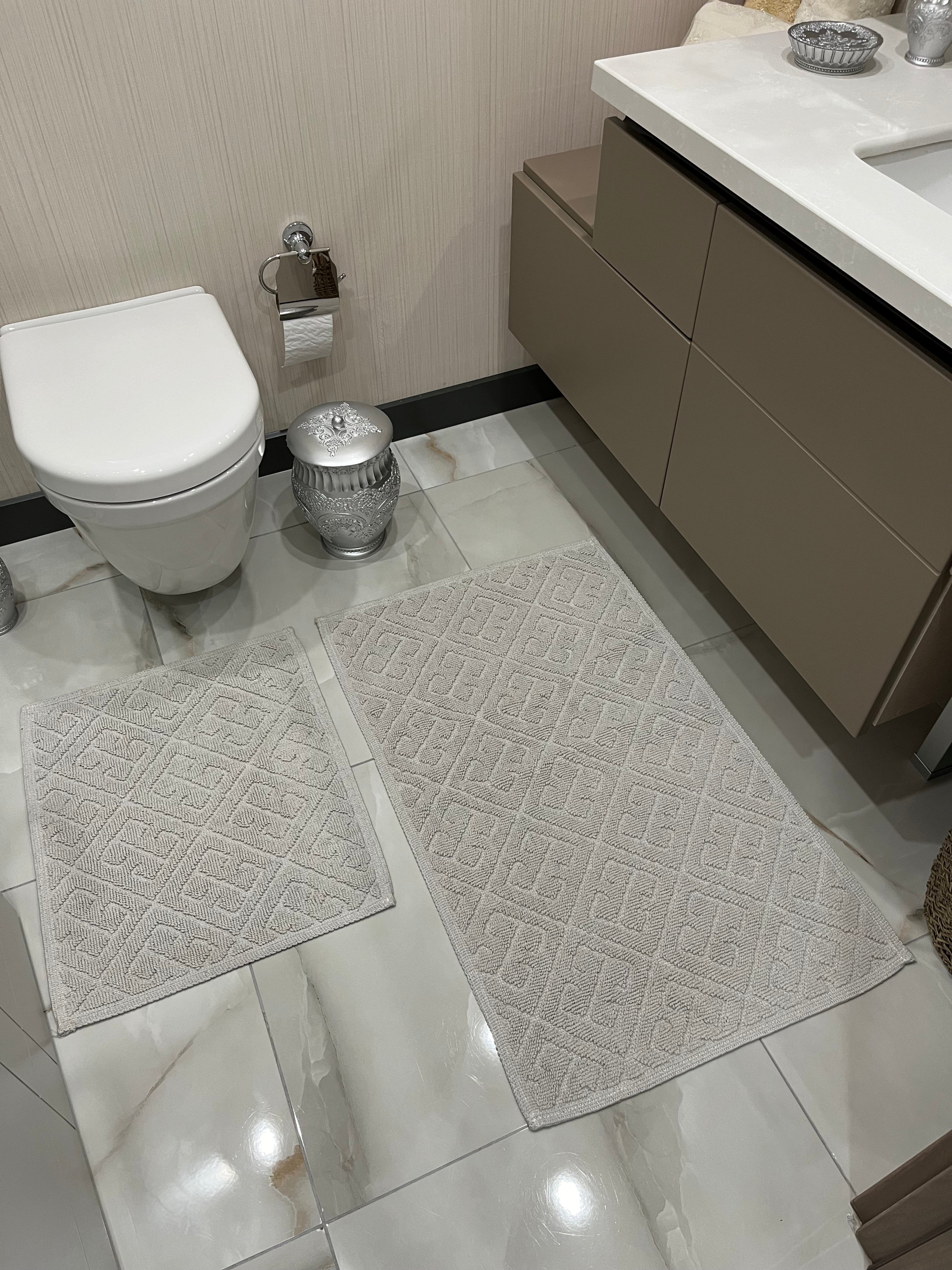 KREM - Yıkanabilir Pamuk Dokuma Taban Taban 60x100 50x60 2&