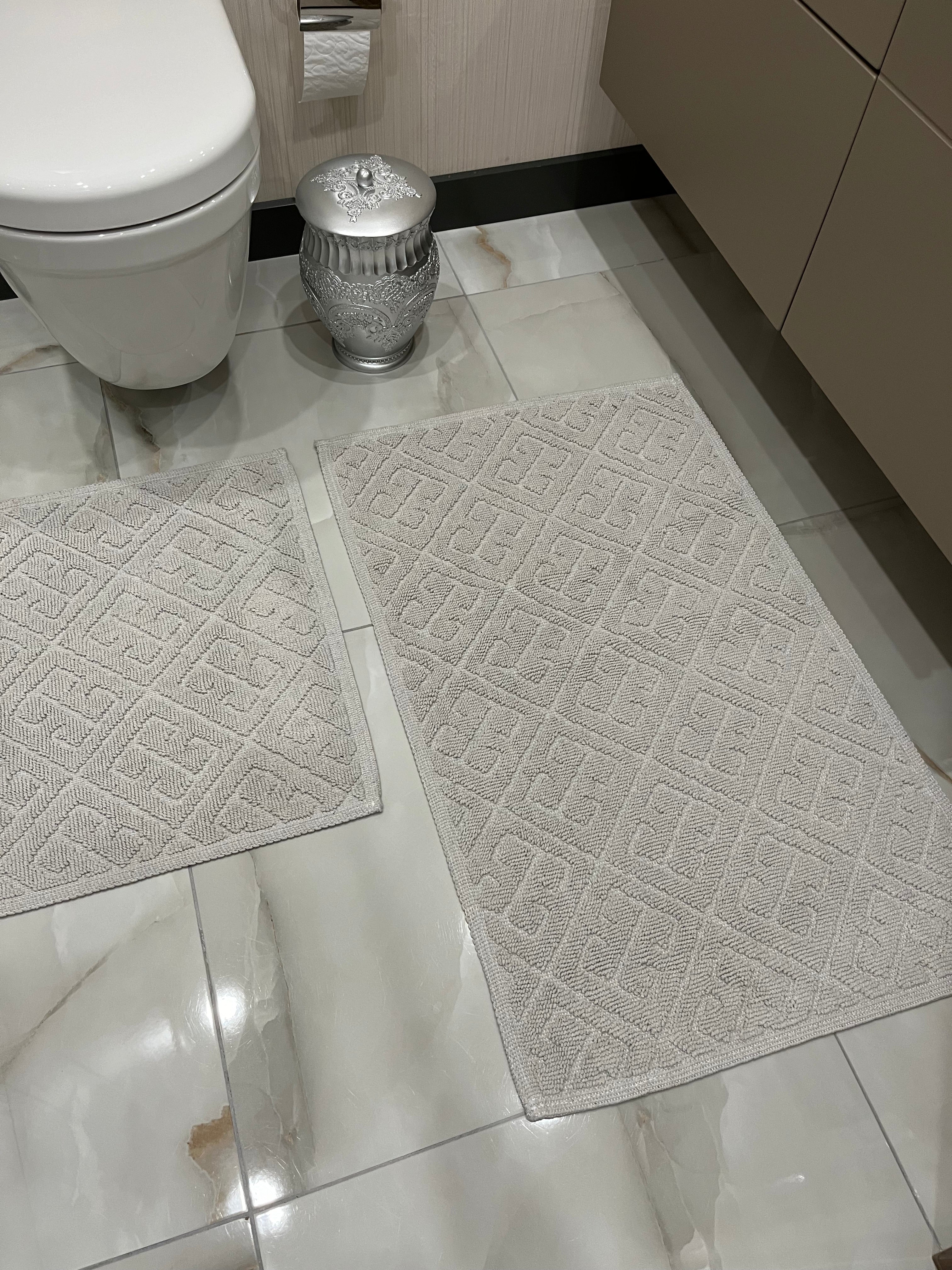 KREM - Yıkanabilir Pamuk Dokuma Taban Taban 60x100 50x60 2&