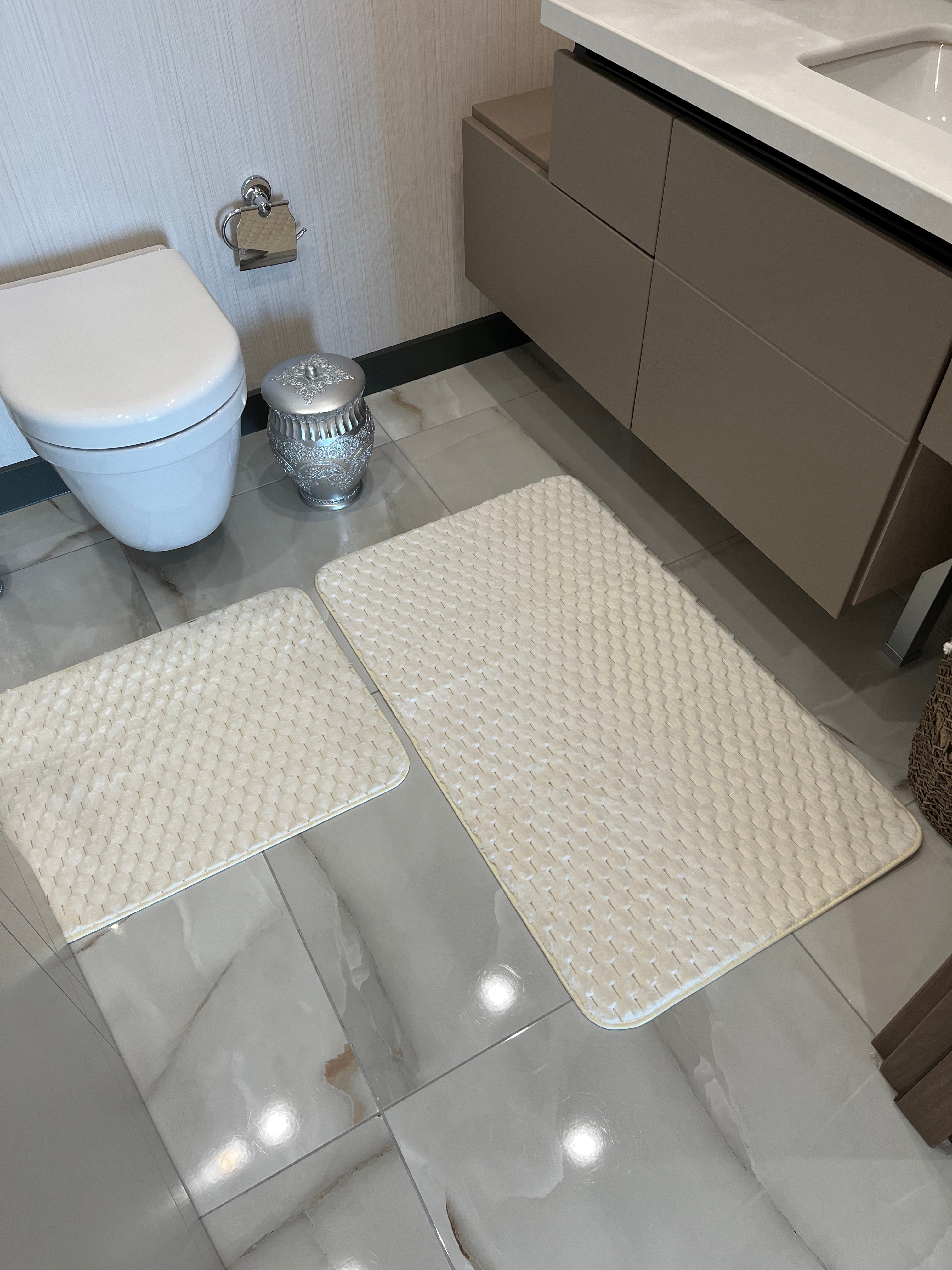 KREM - Yıkanabilir Kaymaz Taban 60x100 50x60 2&