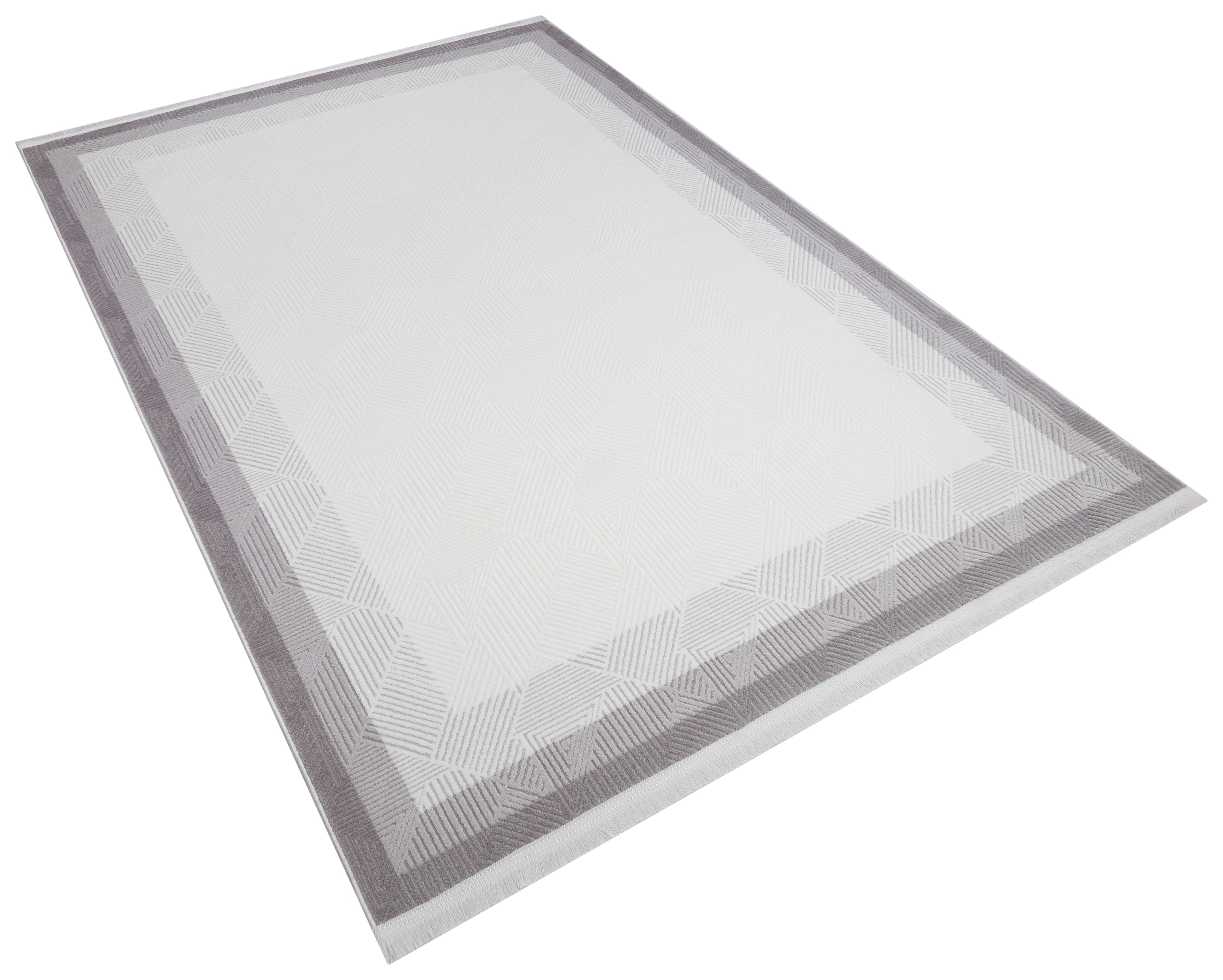 İCON T-OS01 KREM/GRİ Modern Geometrik Desenli Salon Koridor Mutfak Halısı