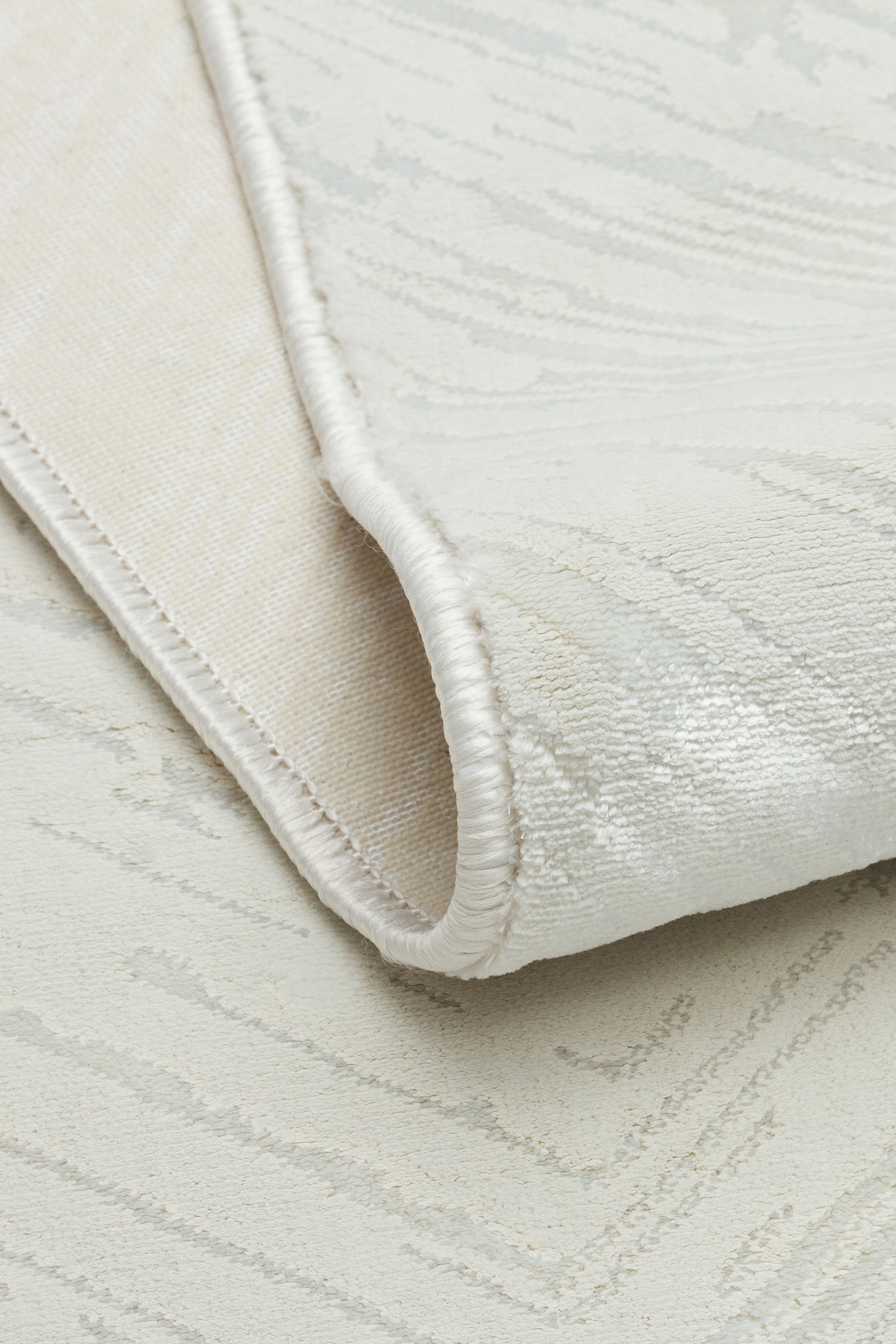 LOTUS C20-KREM Sentetik Bambu Parlak Saten Salon Koridor Mutfak Halısı-413